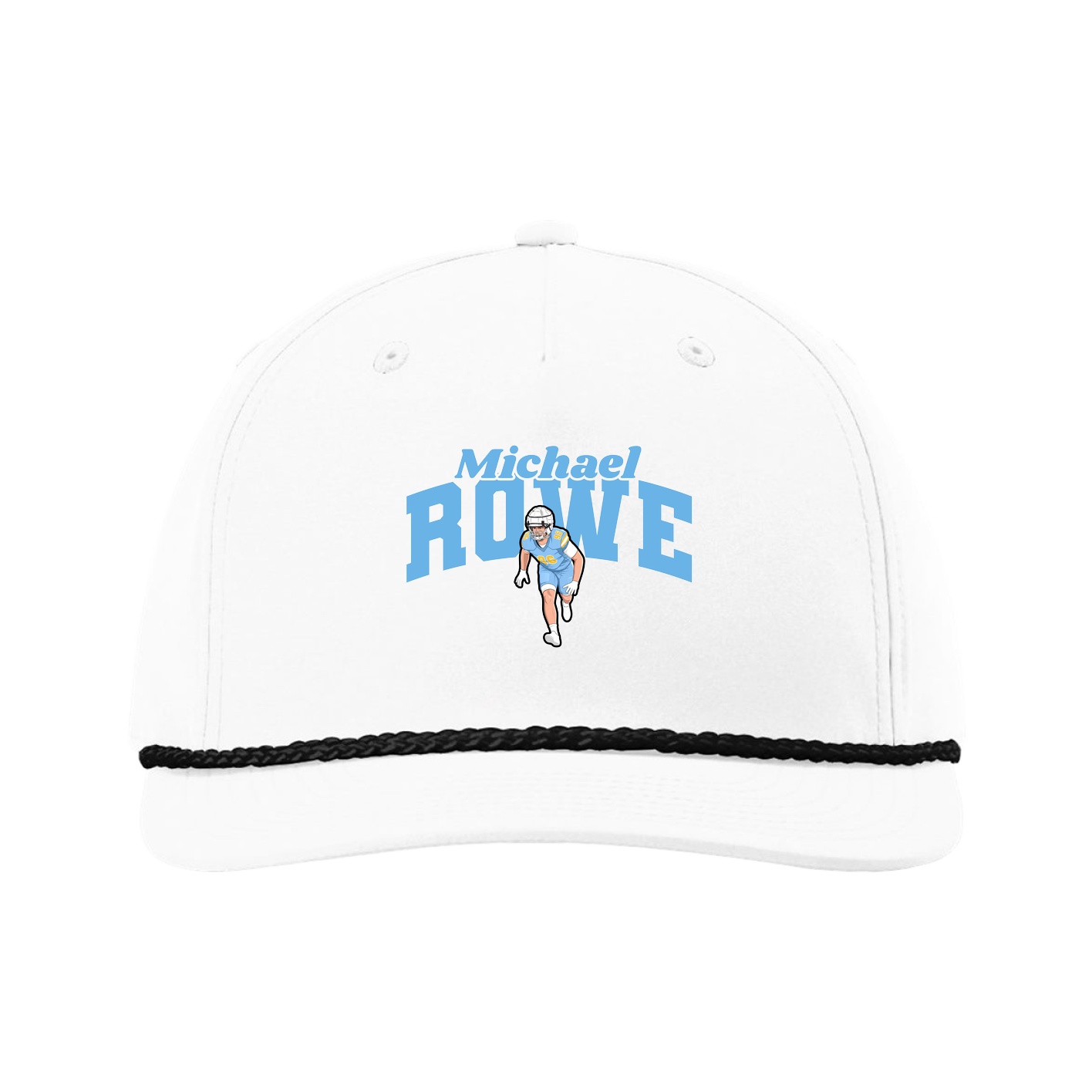 Five-Panel Classic Rope Cap — Signature Arch in White