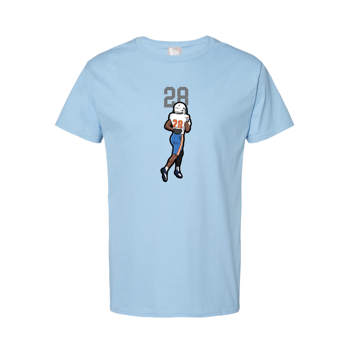 Youth Tee — Number Top in Light Blue