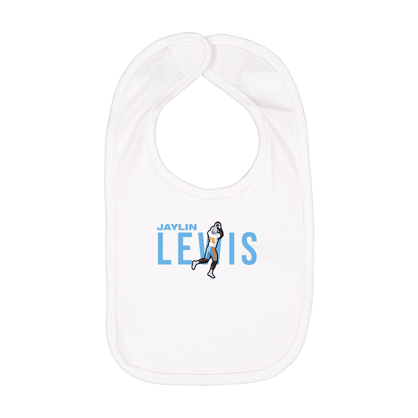 Infant Bib — Player Name in White