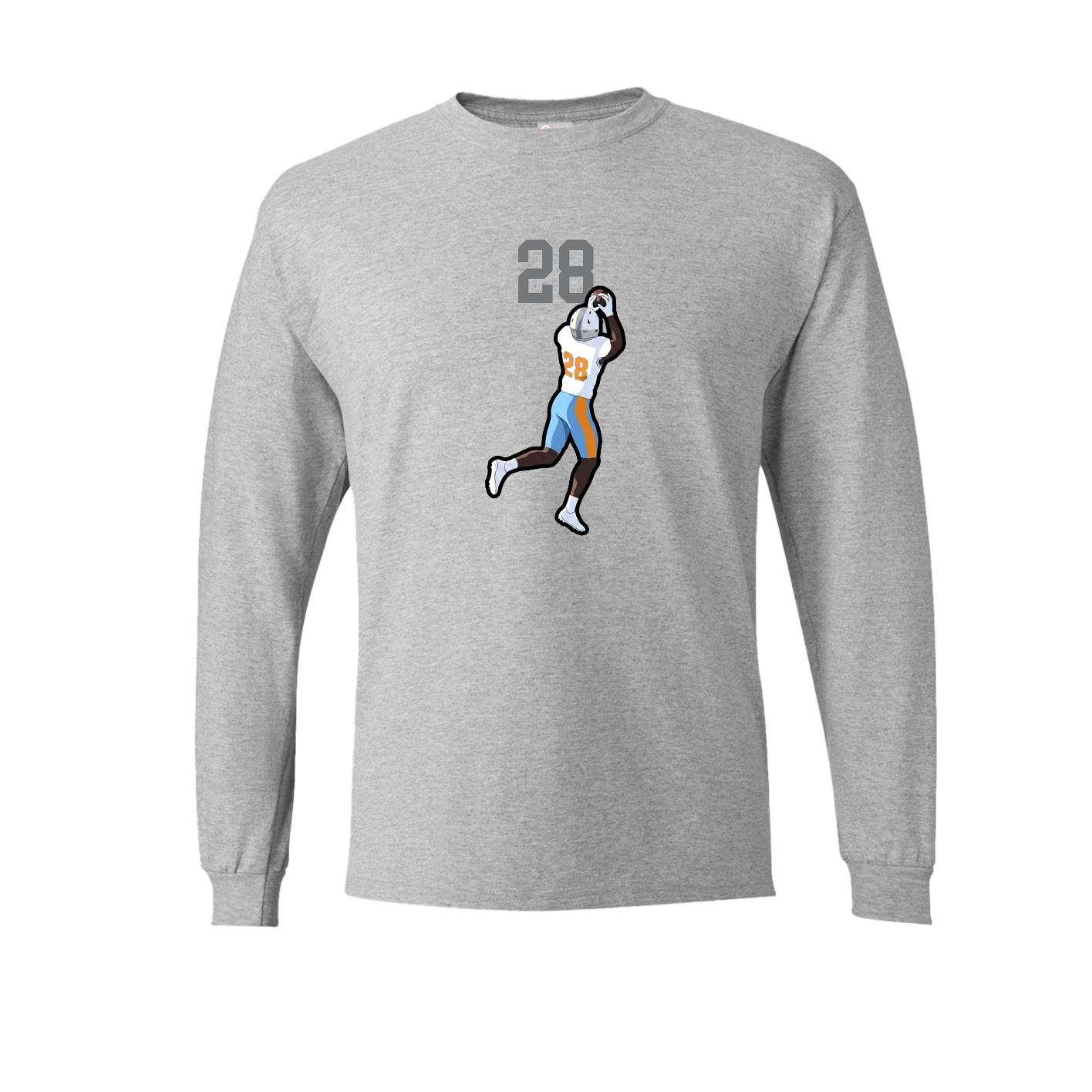 Long Sleeve Tee — Number Top in Grey