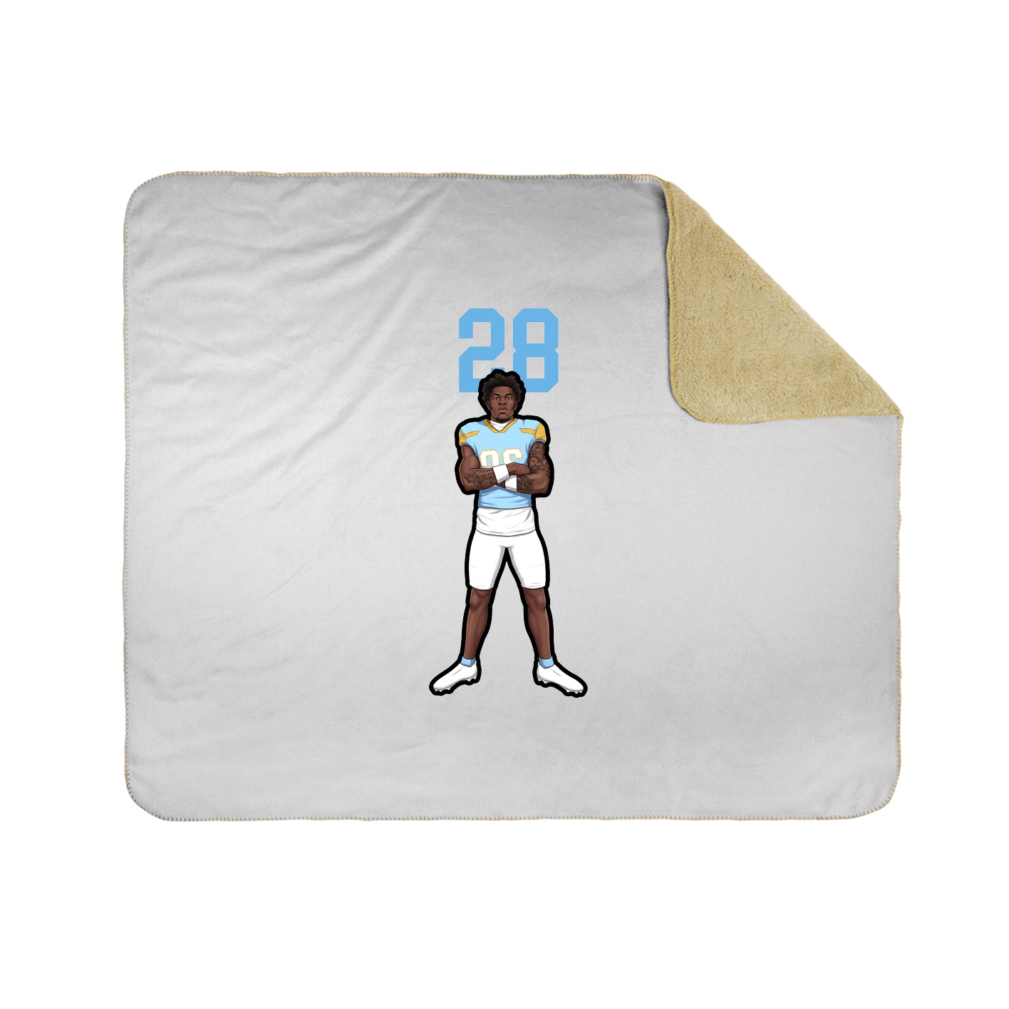 Throw Blanket — Number Top in White