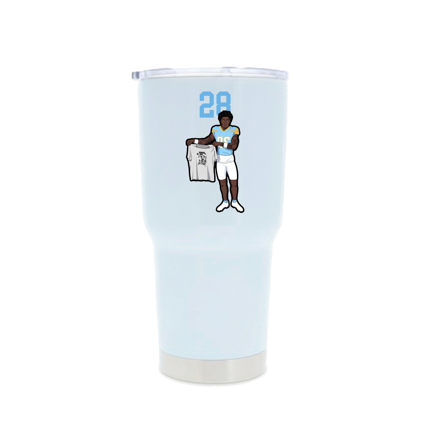 30oz Stainless Steel Tumbler — Number Top in White