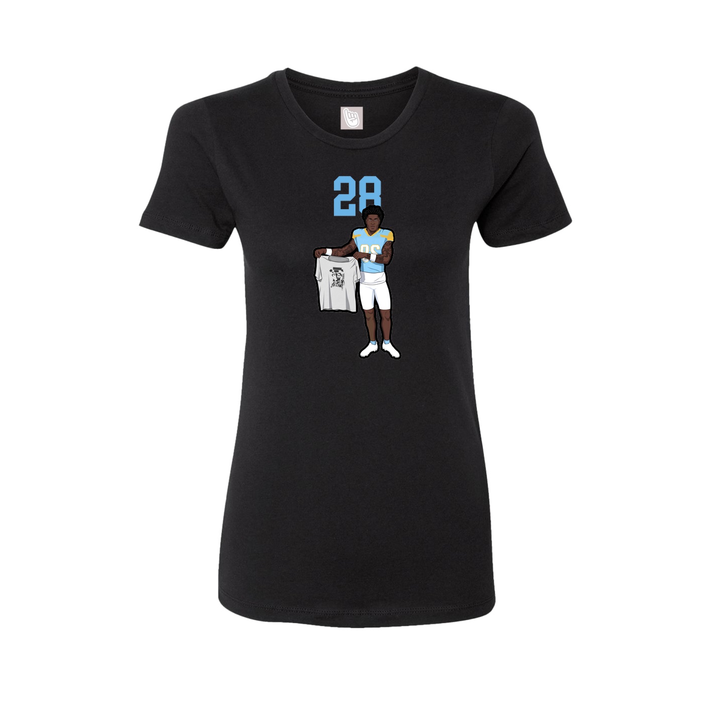 Fitted Women's Tee — Number Top in Black