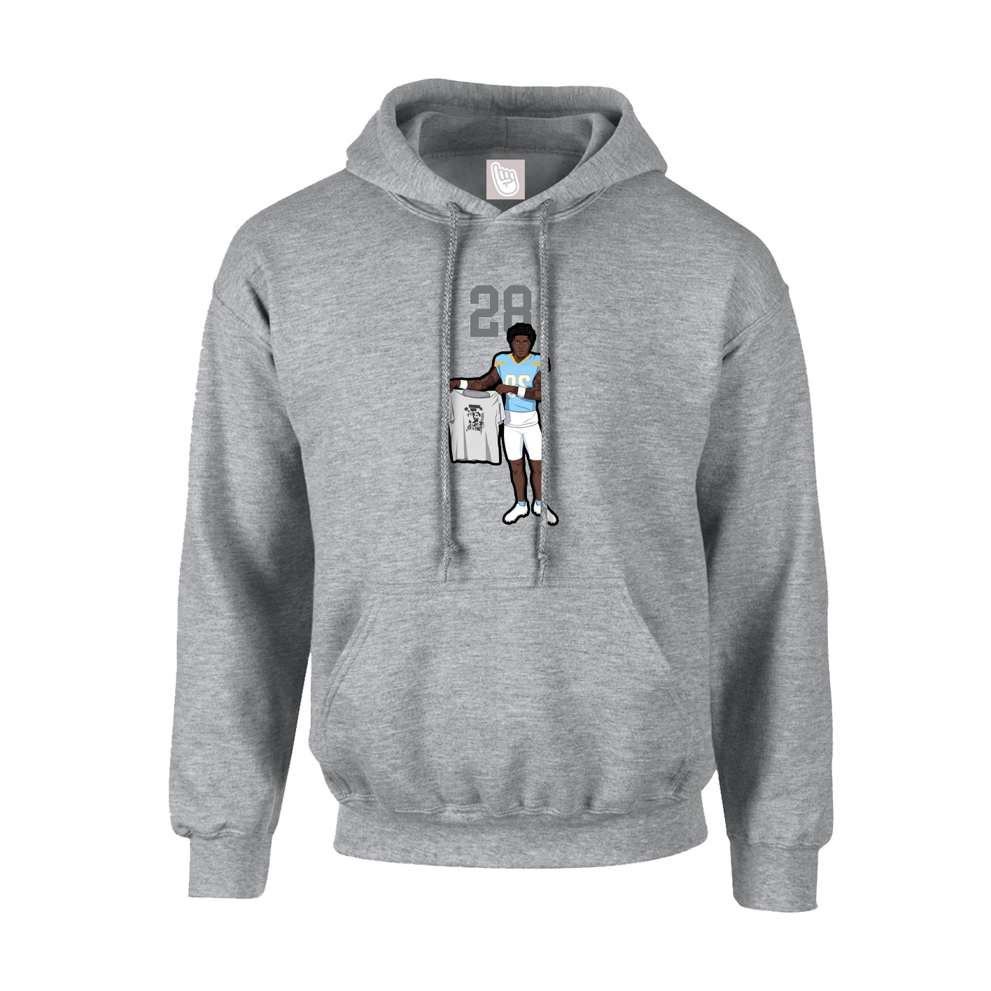 Youth Hoodie — Number Top in Grey