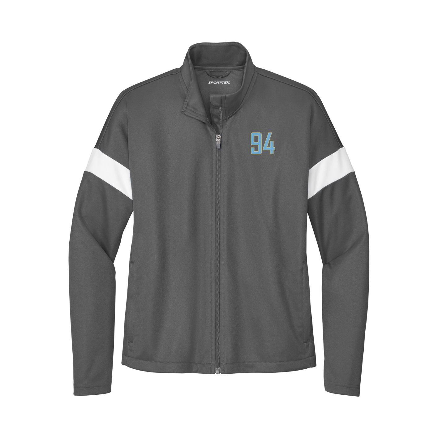 Womens Team Travel Full-Zip Jacket — Front Shirsy in Gray/White