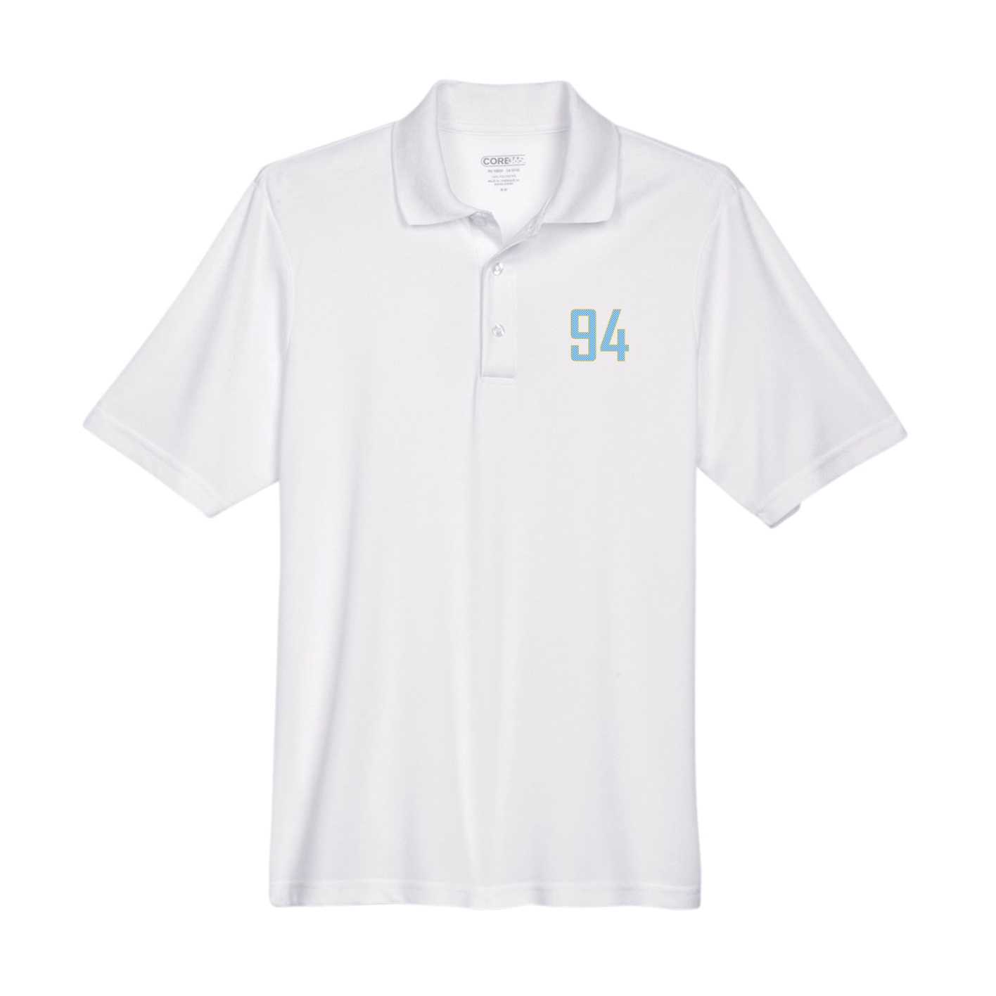Performance Polo — Front Shirsy in White