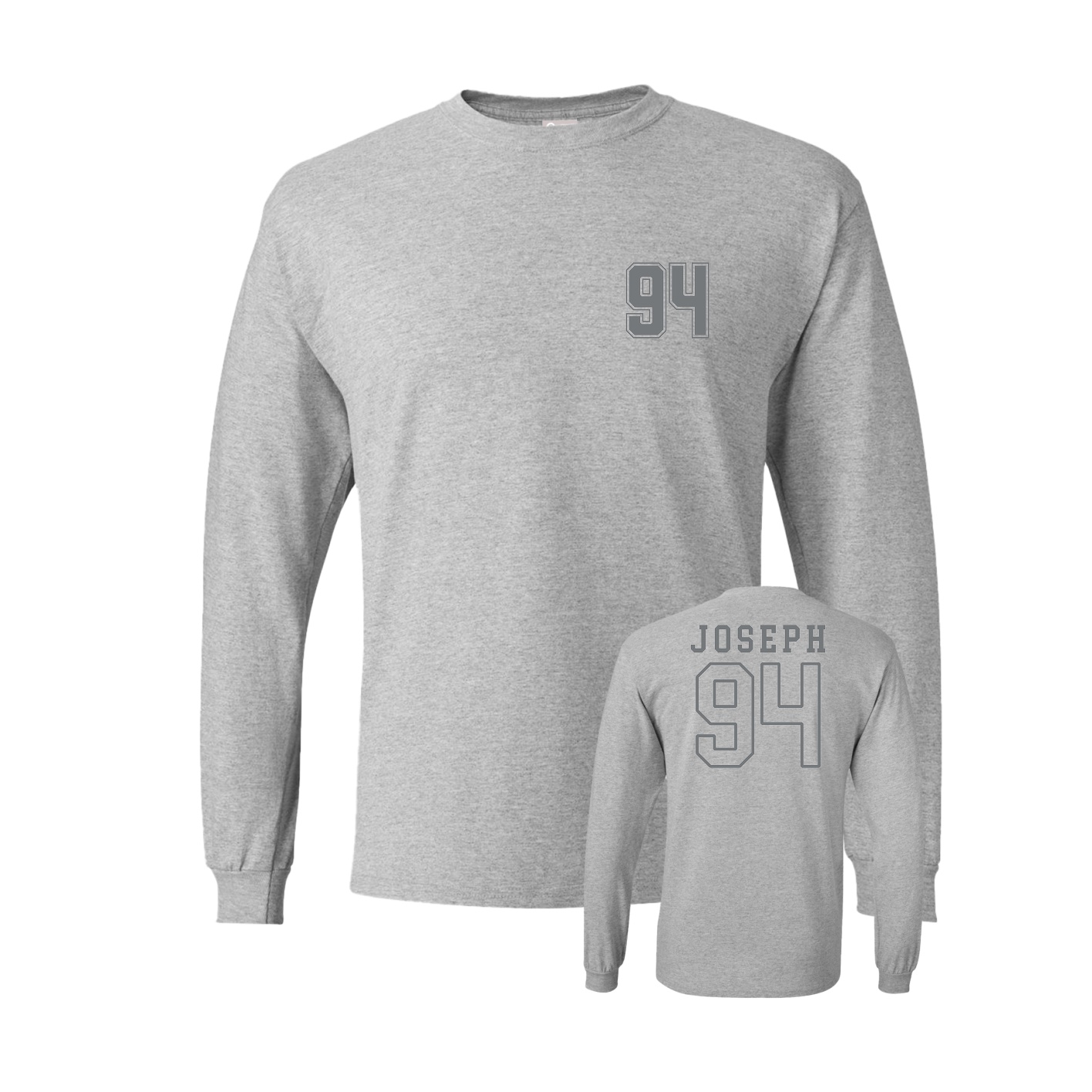 Long Sleeve Tee — Chest Back in Grey