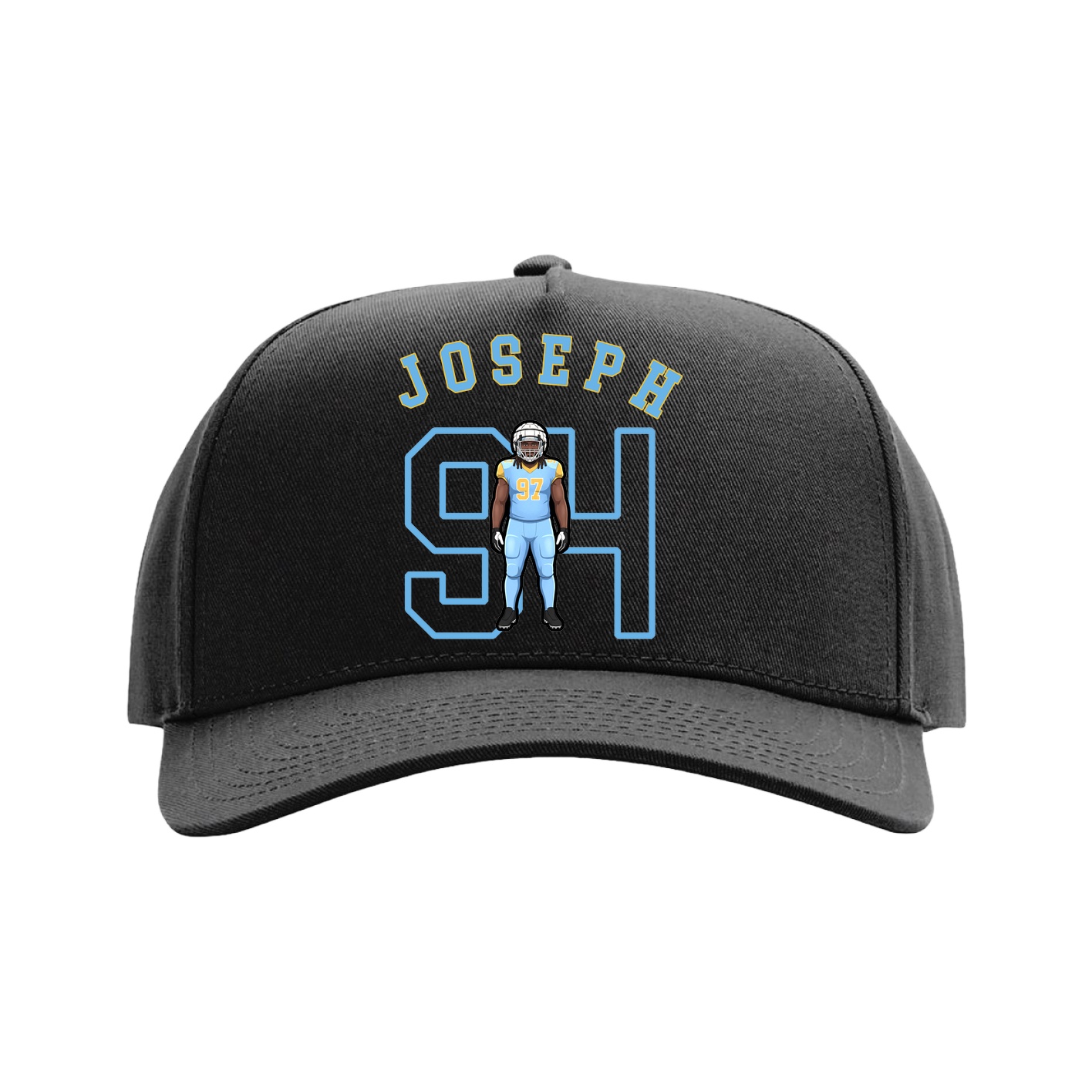 Full Fabric Five-Panel Champ Cap — Shirsey Arch in Black