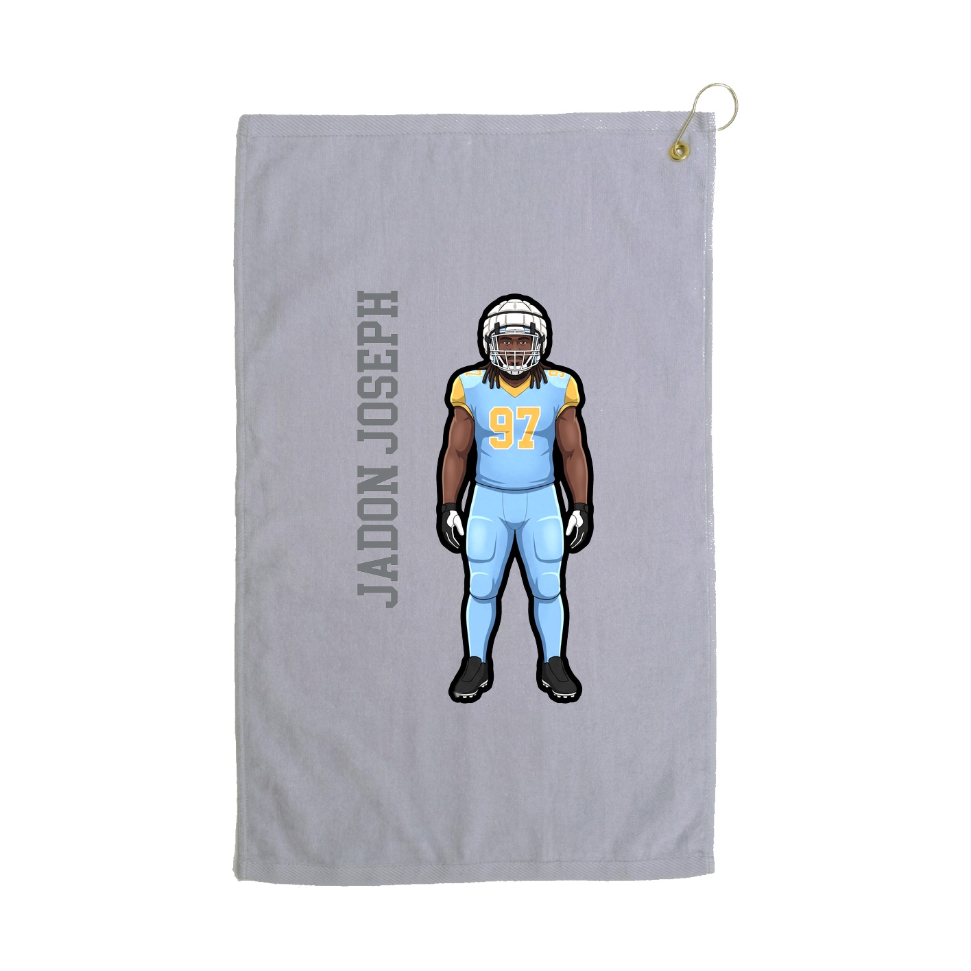 Golf Towel — Name Vertical in Grey