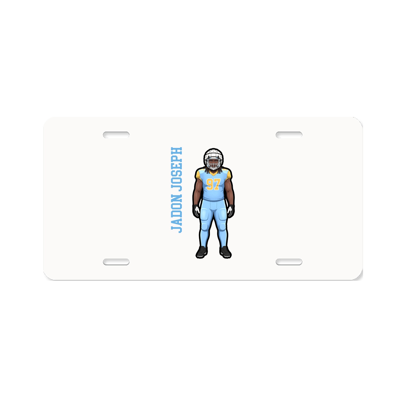 License Plate — Name Vertical in Classic