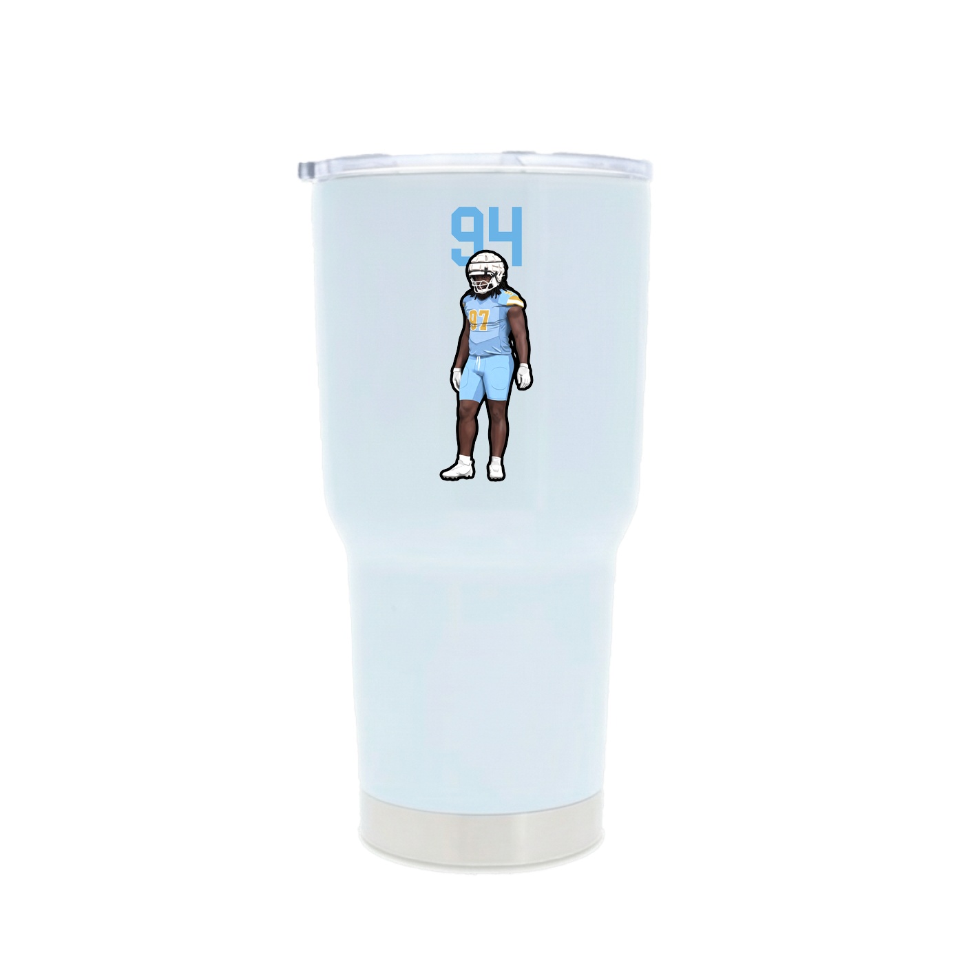 30oz Stainless Steel Tumbler — Number Top in White