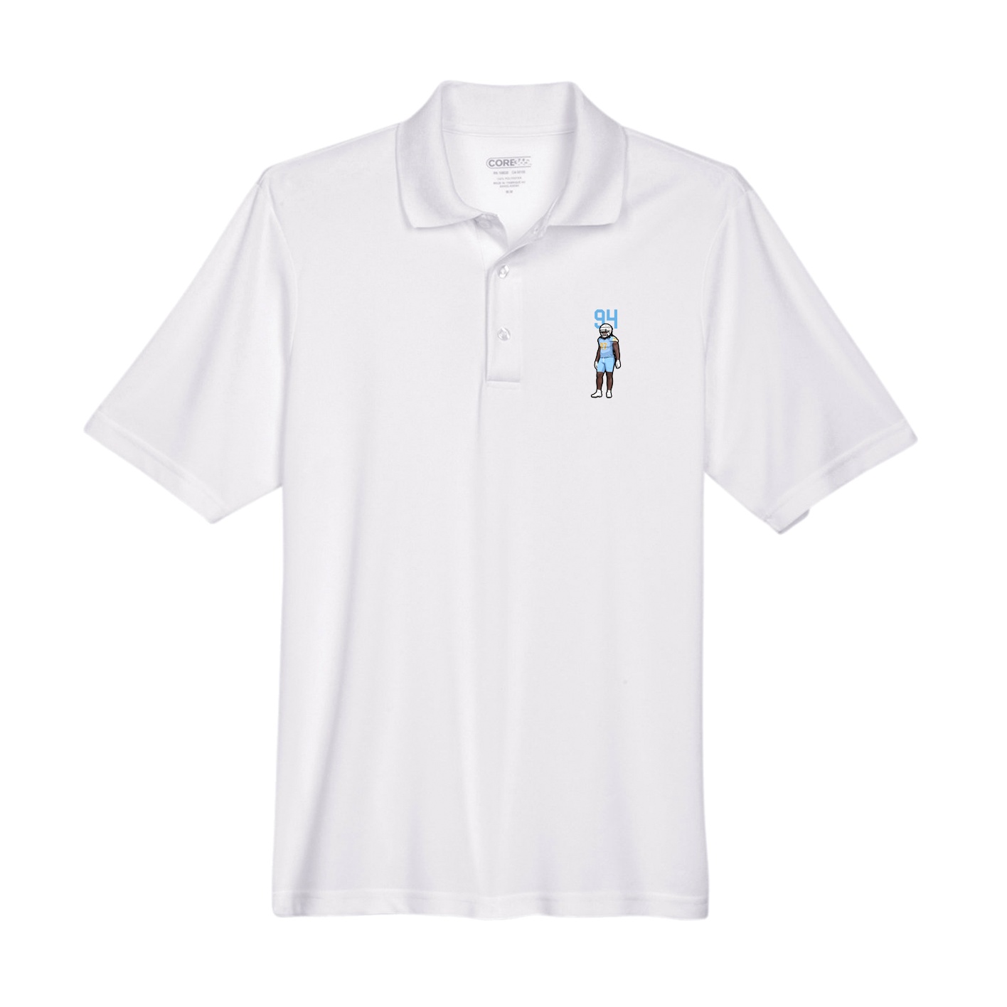 Performance Polo — Number Top in White