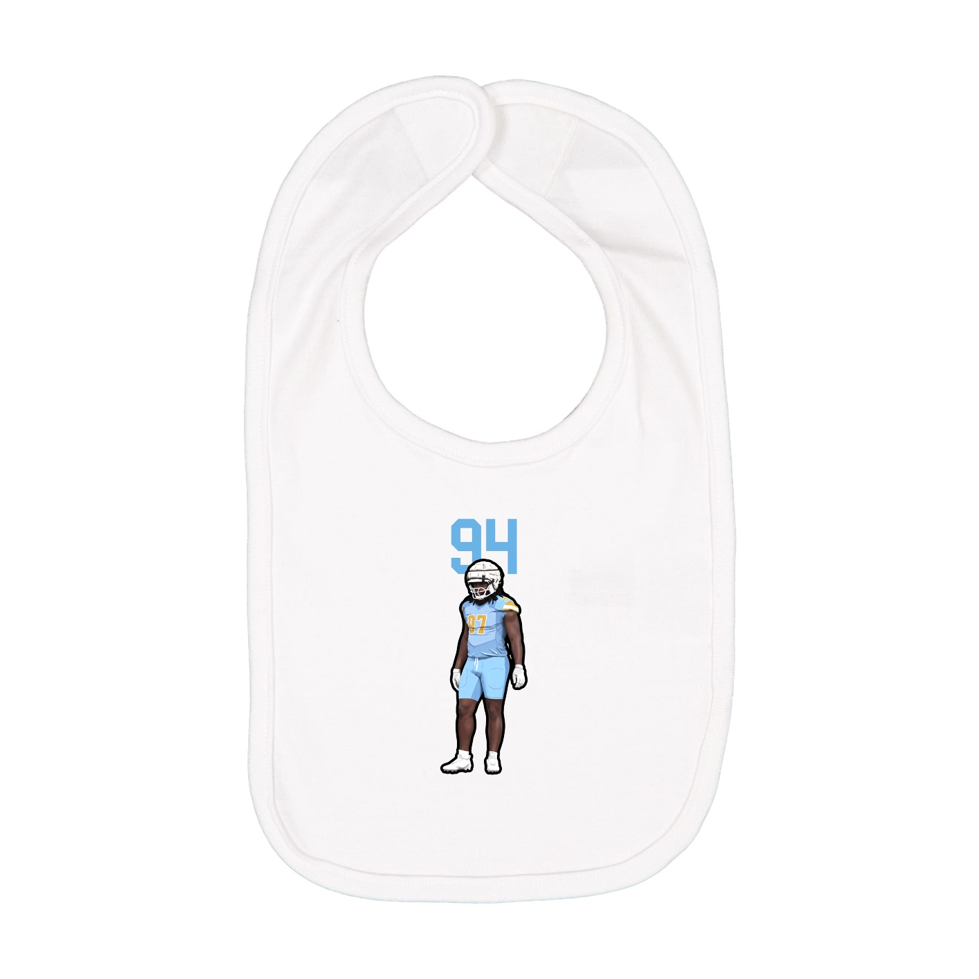 Infant Bib — Number Top in White