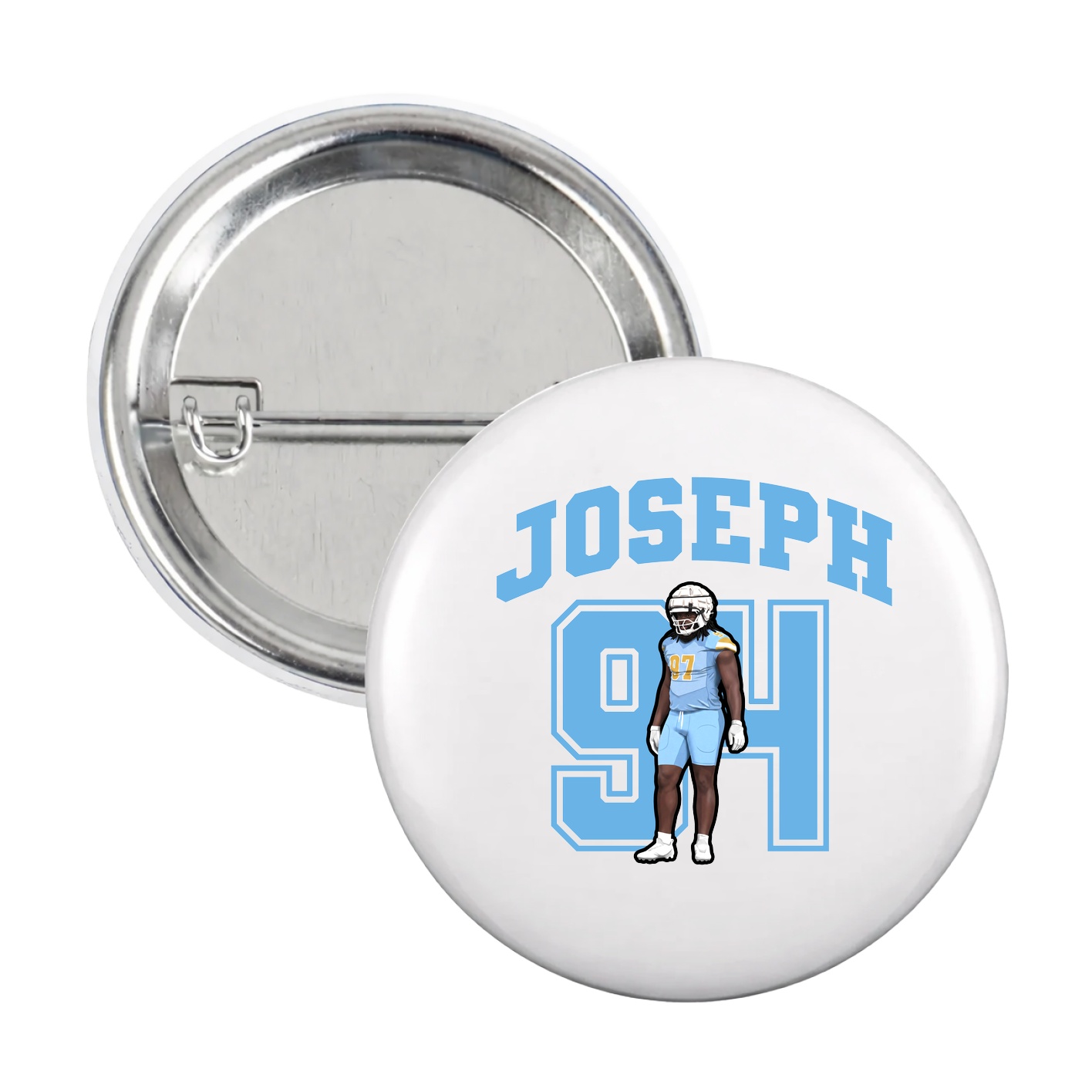 Game Day Button — Number in White