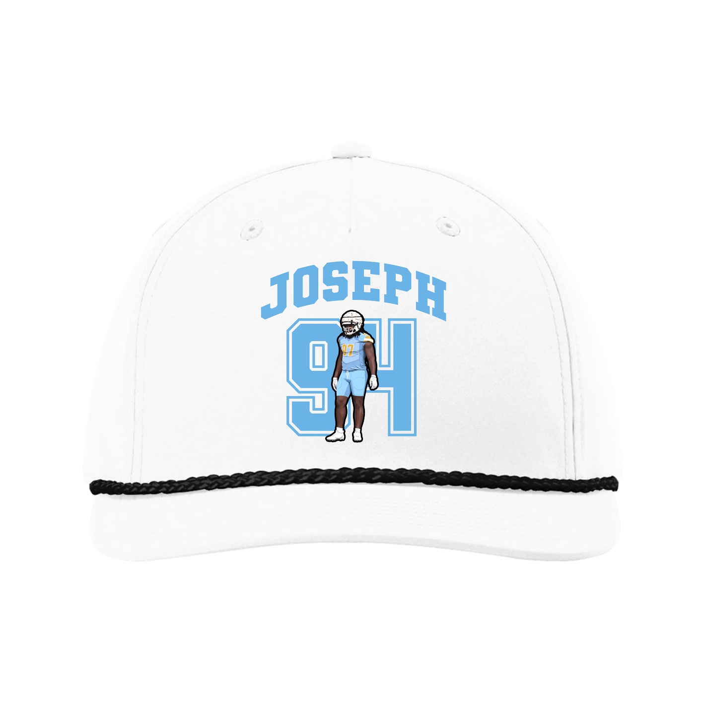 Five-Panel Classic Rope Cap — Number in White