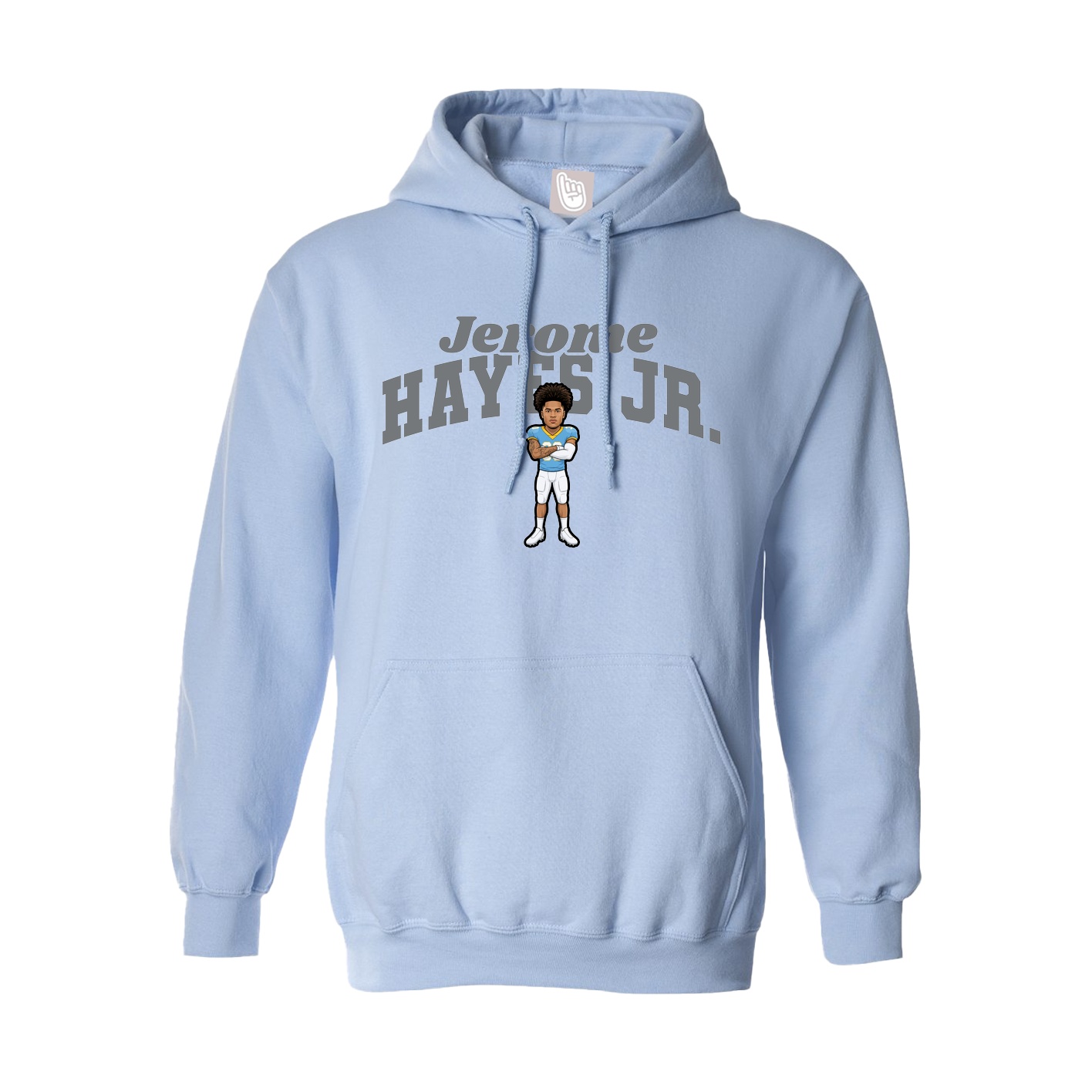 Hoodie — Signature Arch in Light Blue