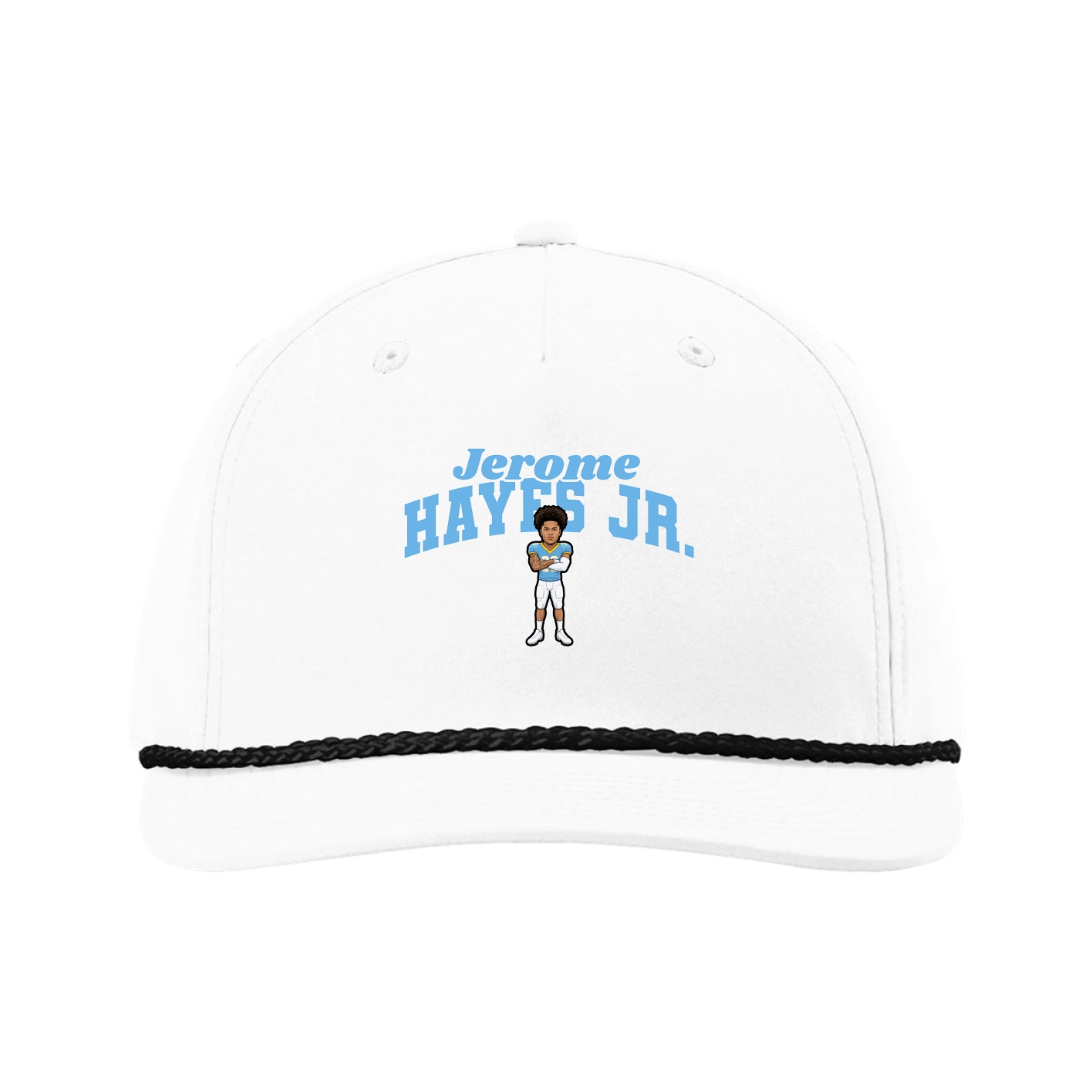 Five-Panel Classic Rope Cap — Signature Arch in White