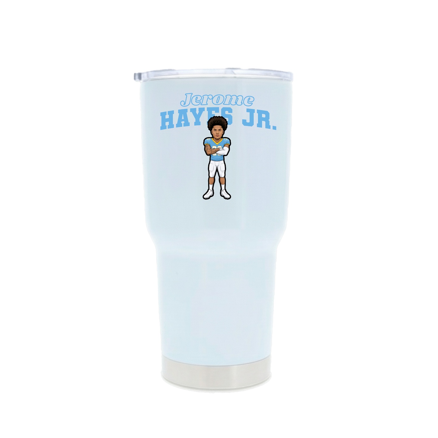 30oz Stainless Steel Tumbler — Name Arch in White