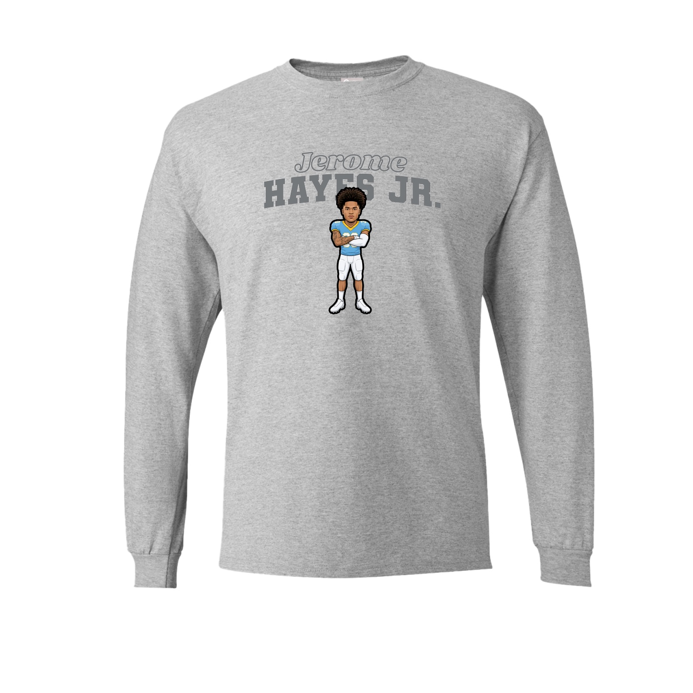 Long Sleeve Tee — Name Arch in Grey