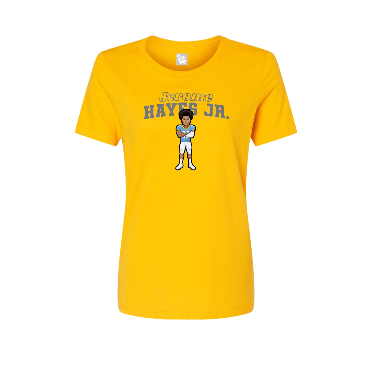 Fitted Women's Tee — Name Arch in Gold