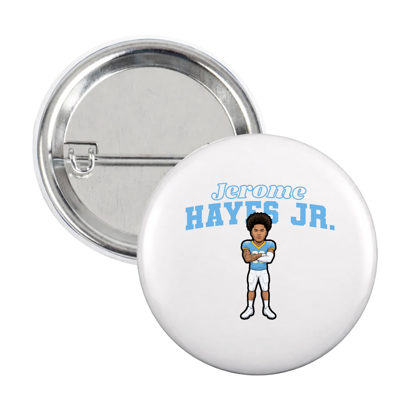 Game Day Button — Name Arch in White