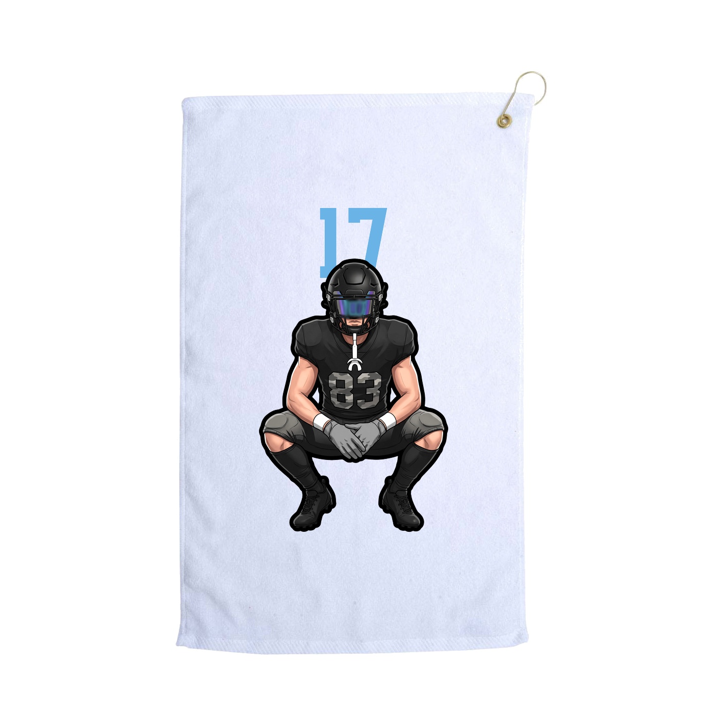 Golf Towel — Number Top in White