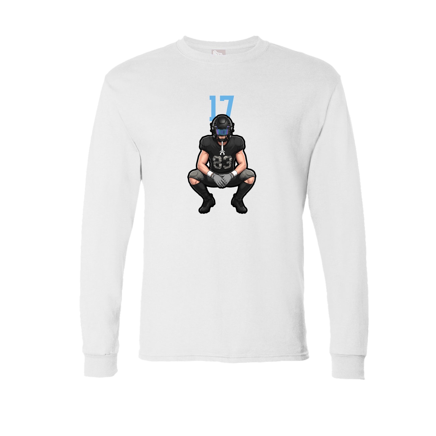 Long Sleeve Tee — Number Top in White