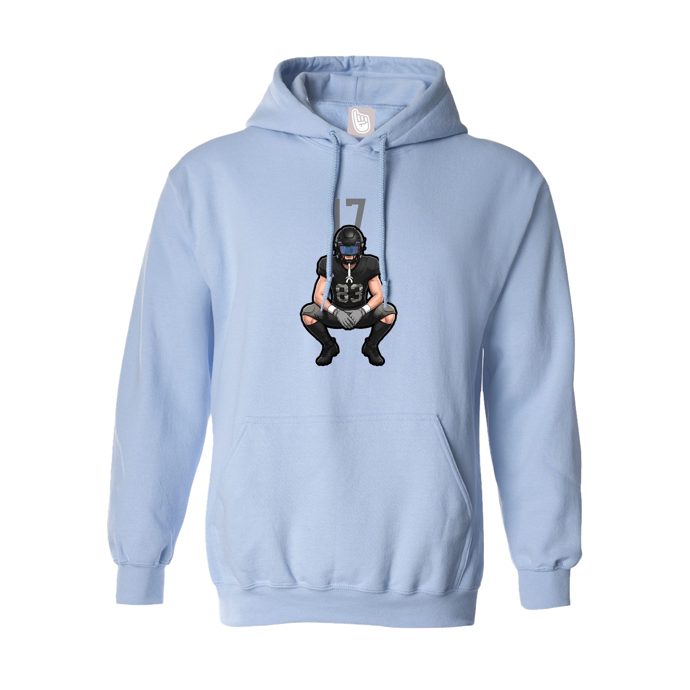 Hoodie — Number Top in Light Blue