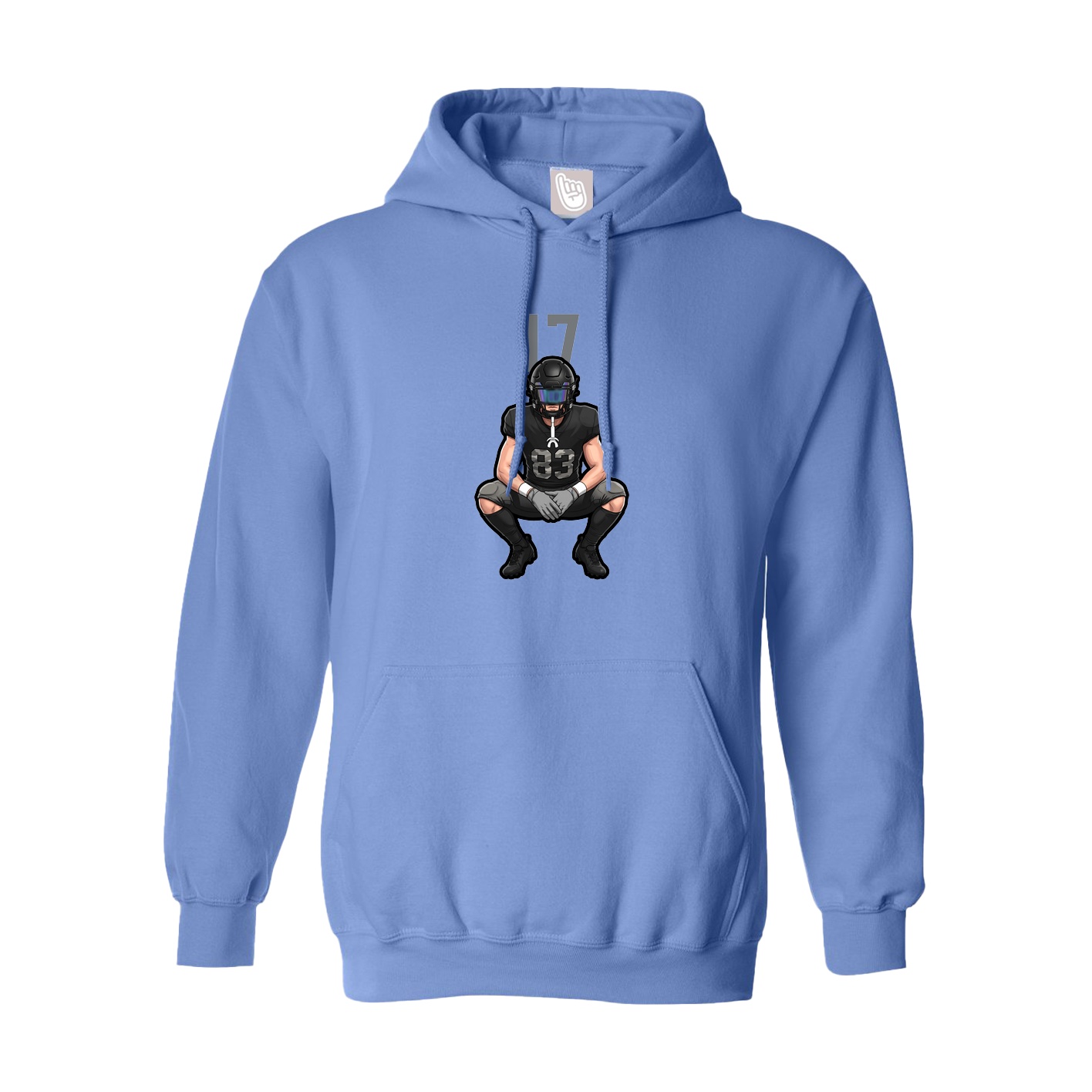 Youth Hoodie — Number Top in Powder Blue