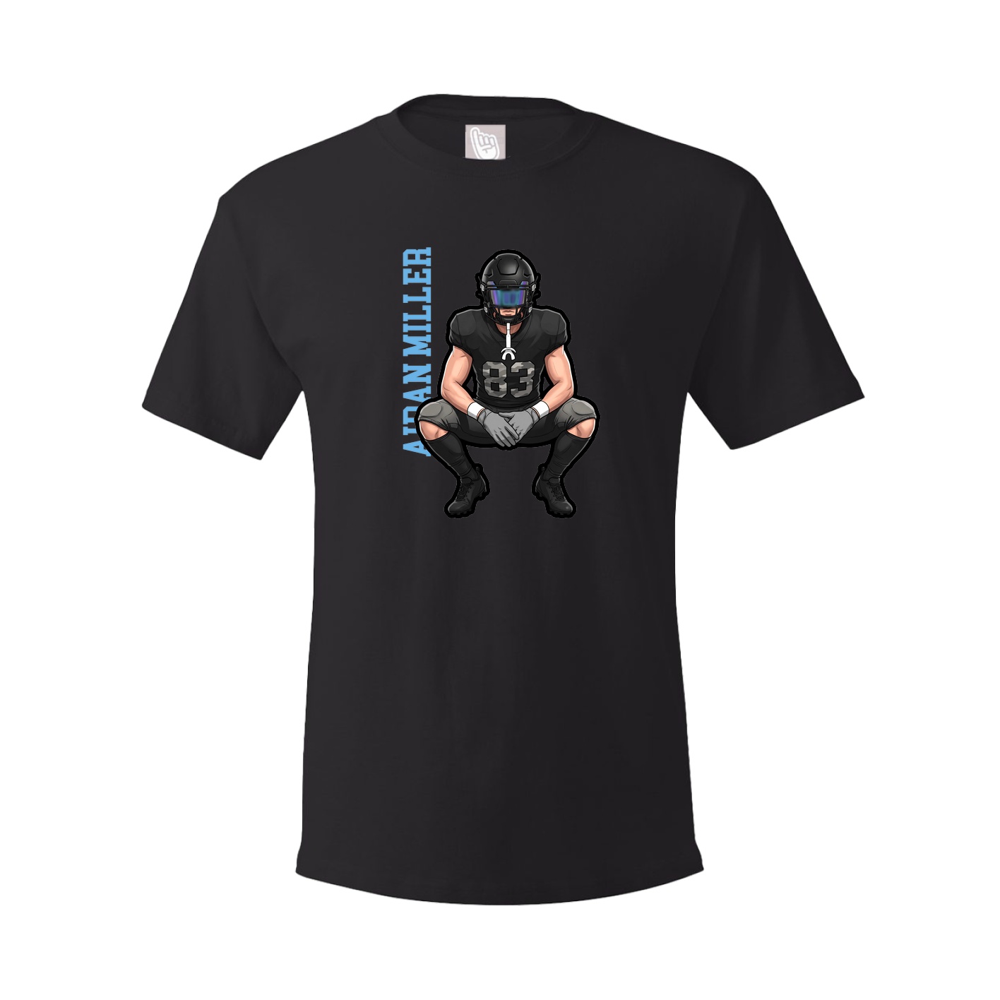 Youth Tee — Name Vertical in Black