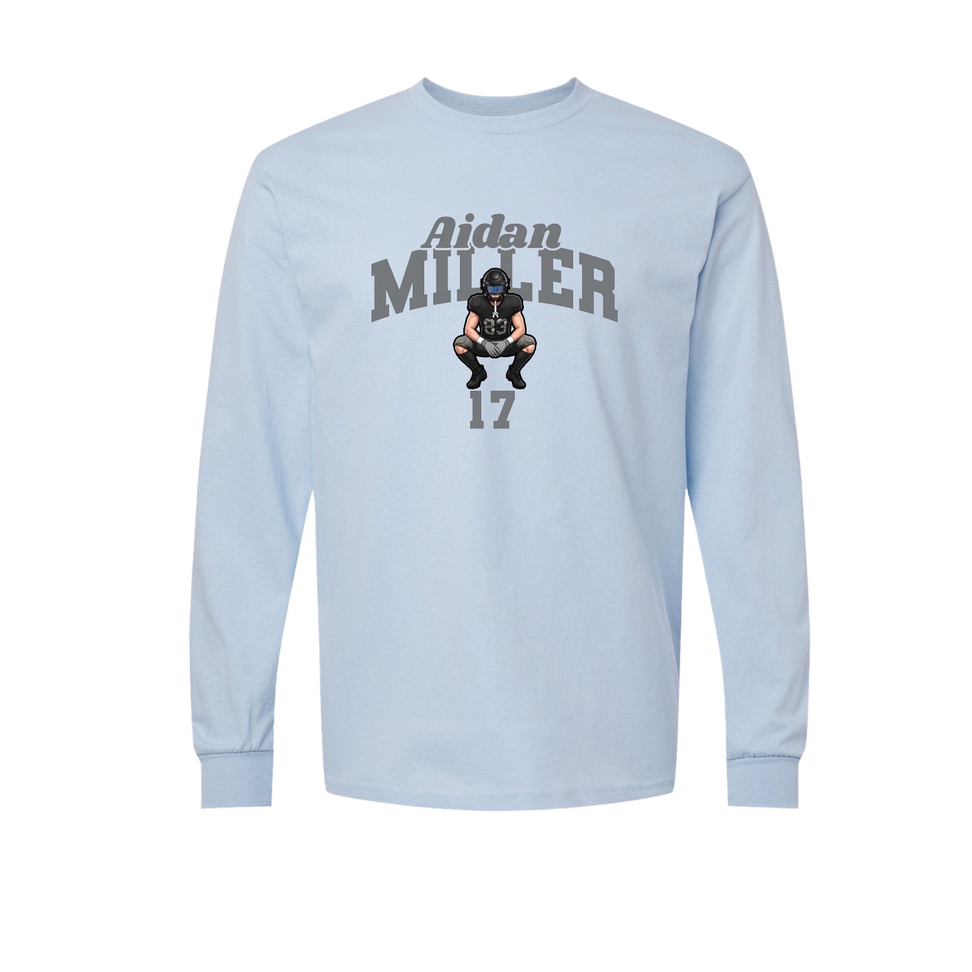 Long Sleeve Tee — Signature Arch in Light Blue