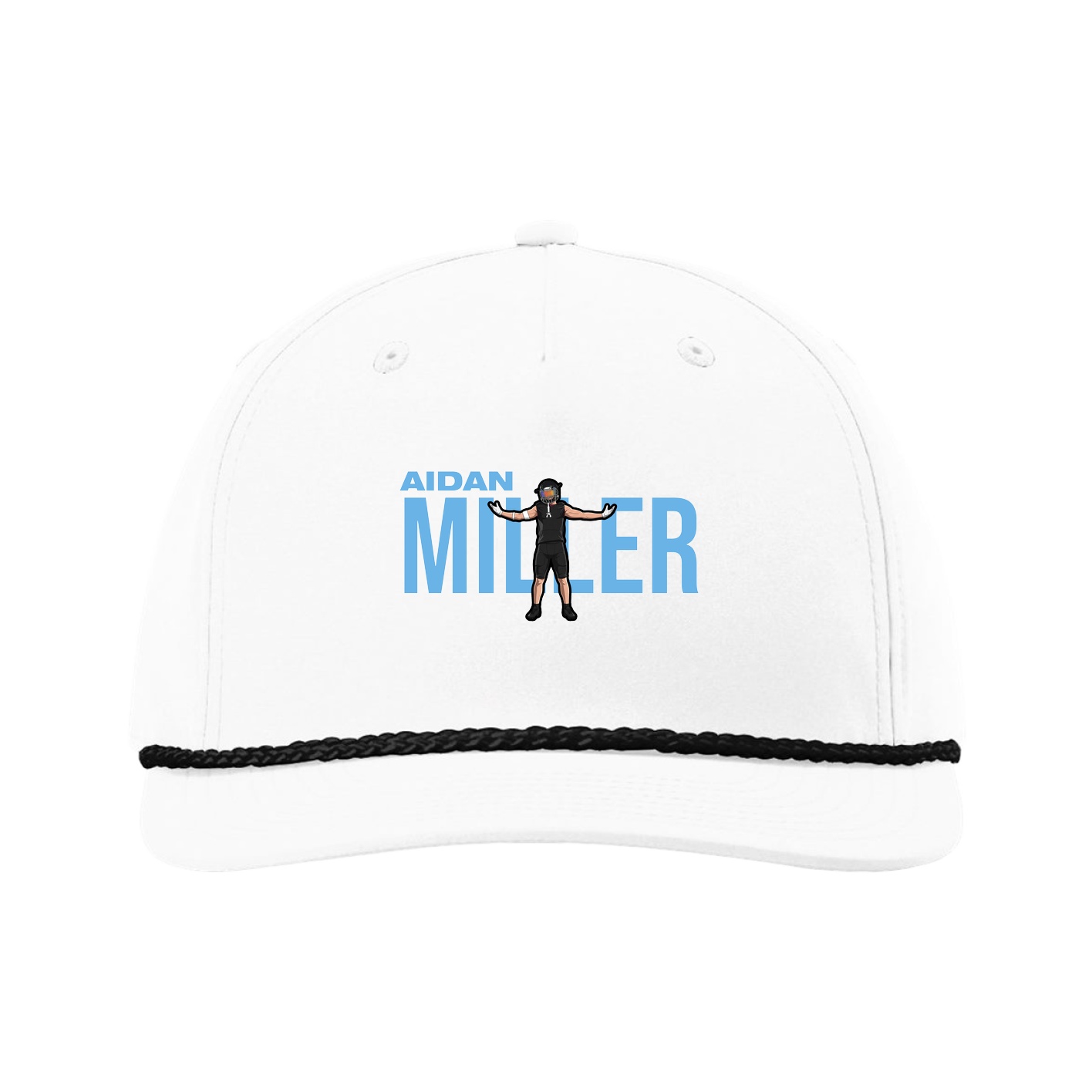 Five-Panel Classic Rope Cap — Player Name in White