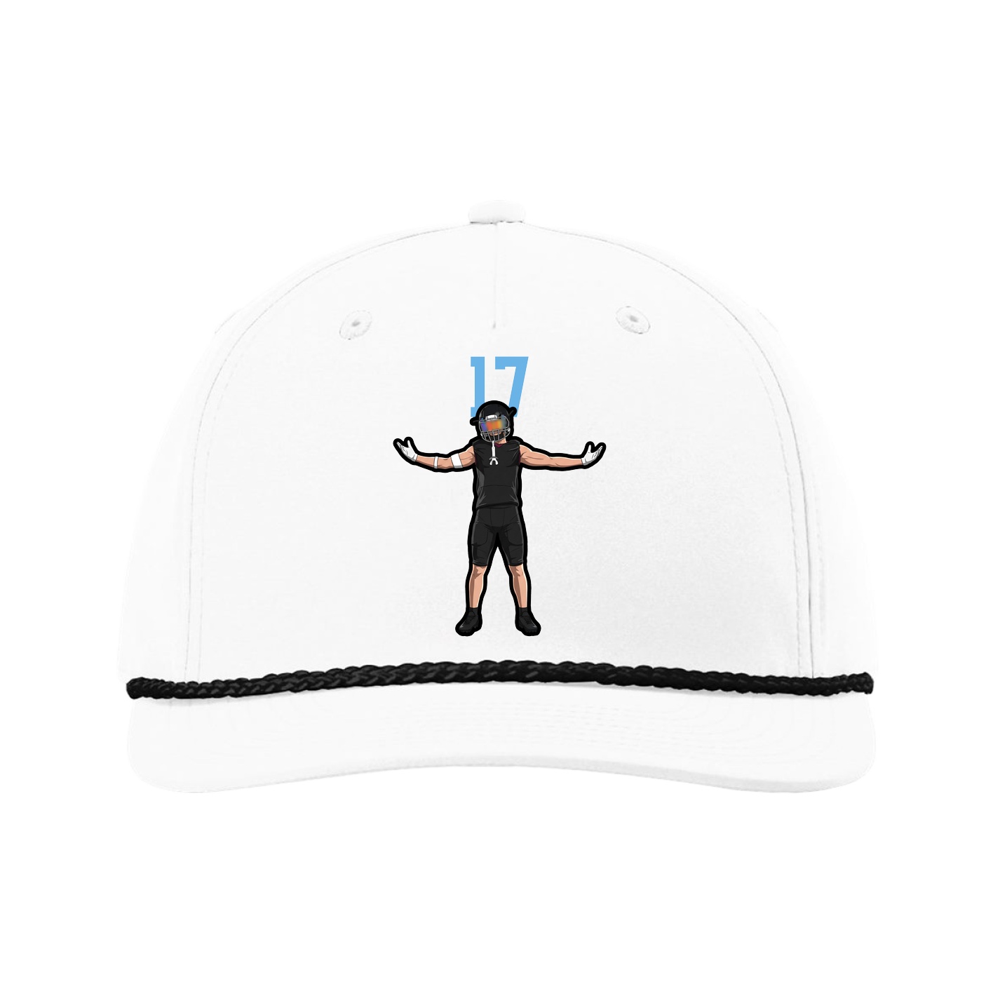 Five-Panel Classic Rope Cap — Number Top in White