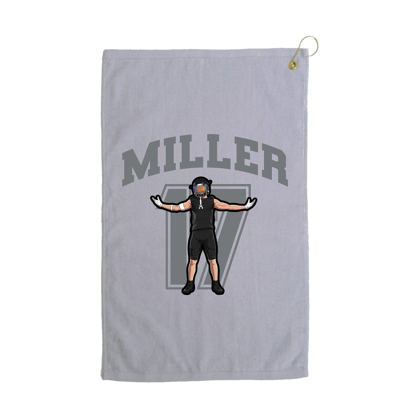 Golf Towel — Number in Grey