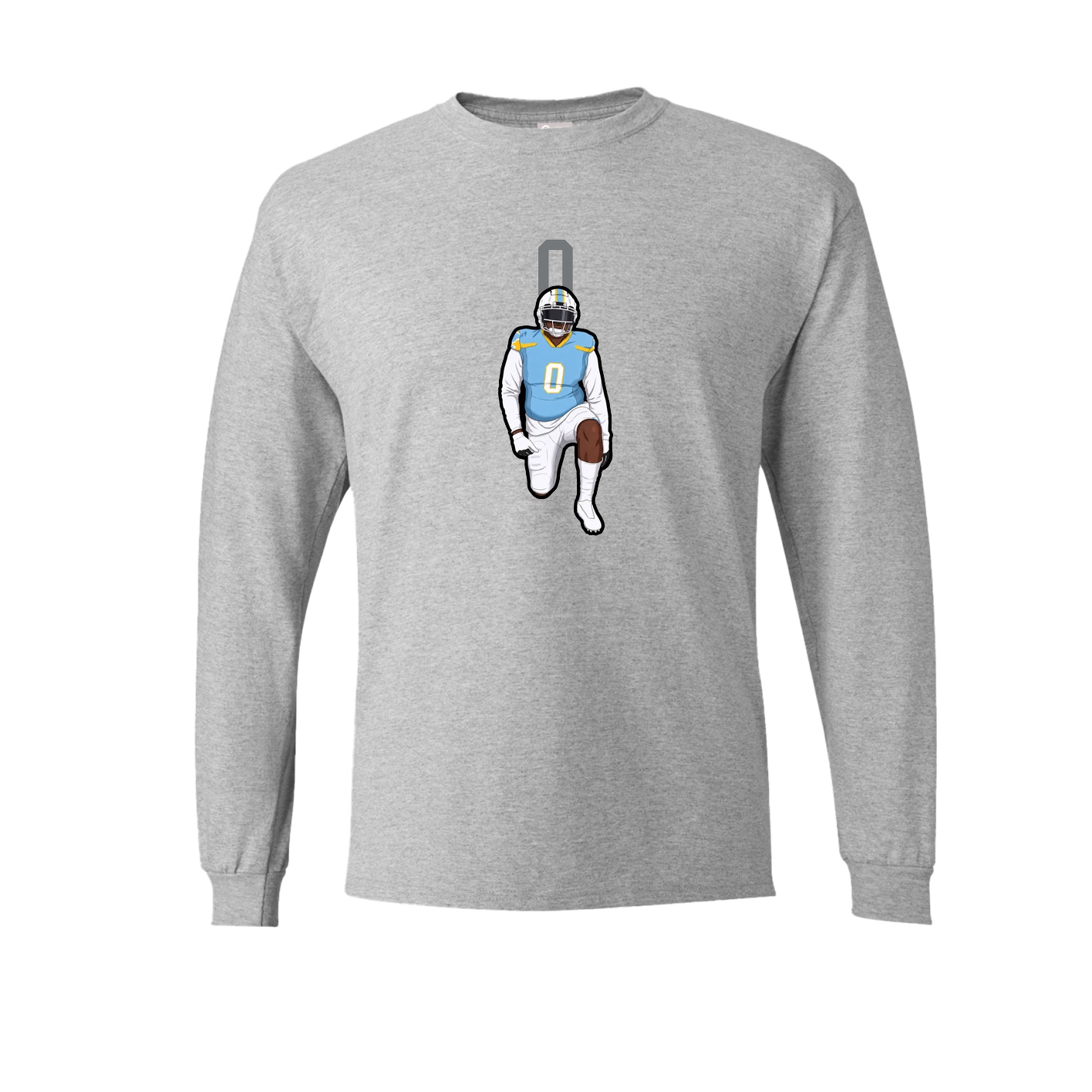 Long Sleeve Tee — Number Top in Grey