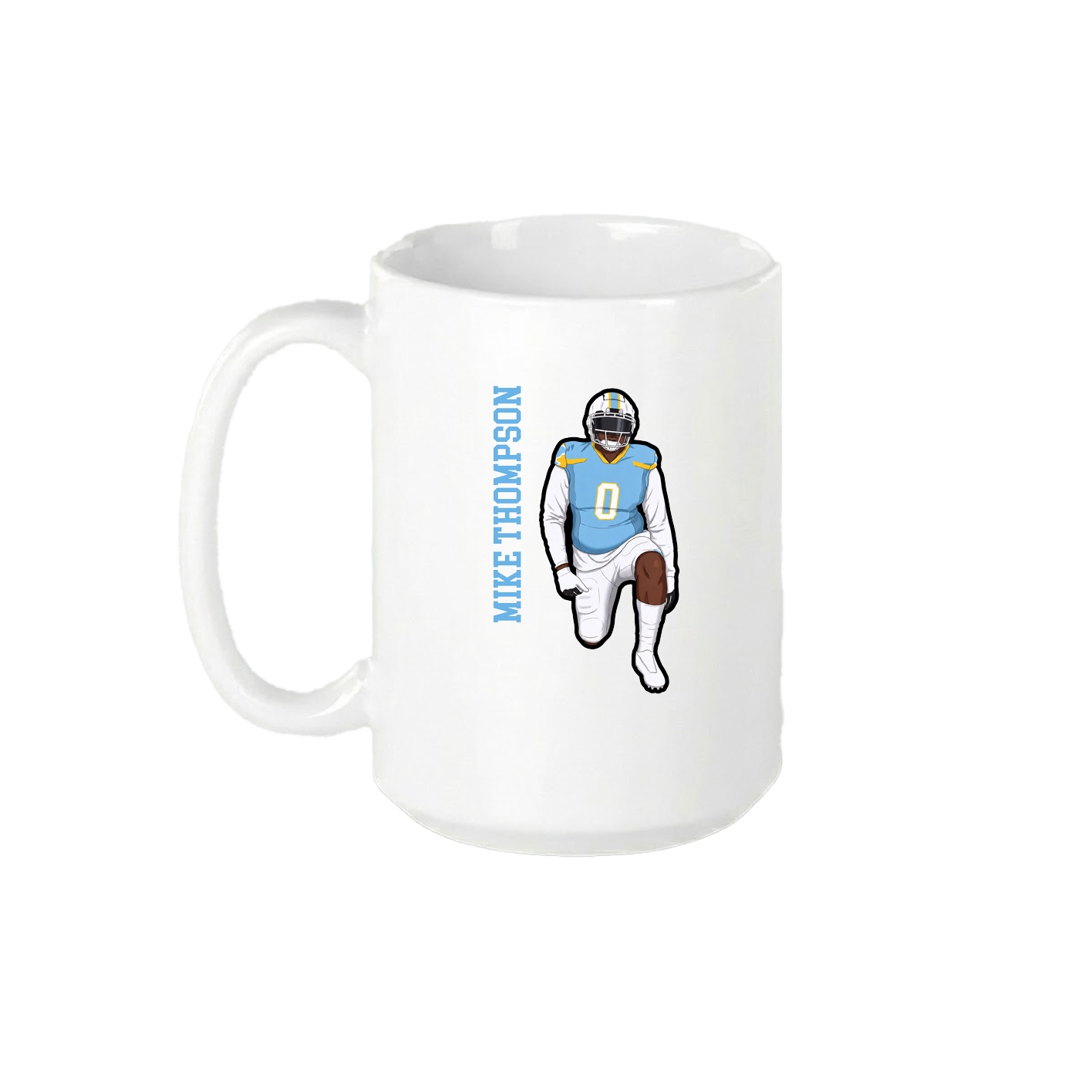 15oz Coffee Mug — Name Vertical in White