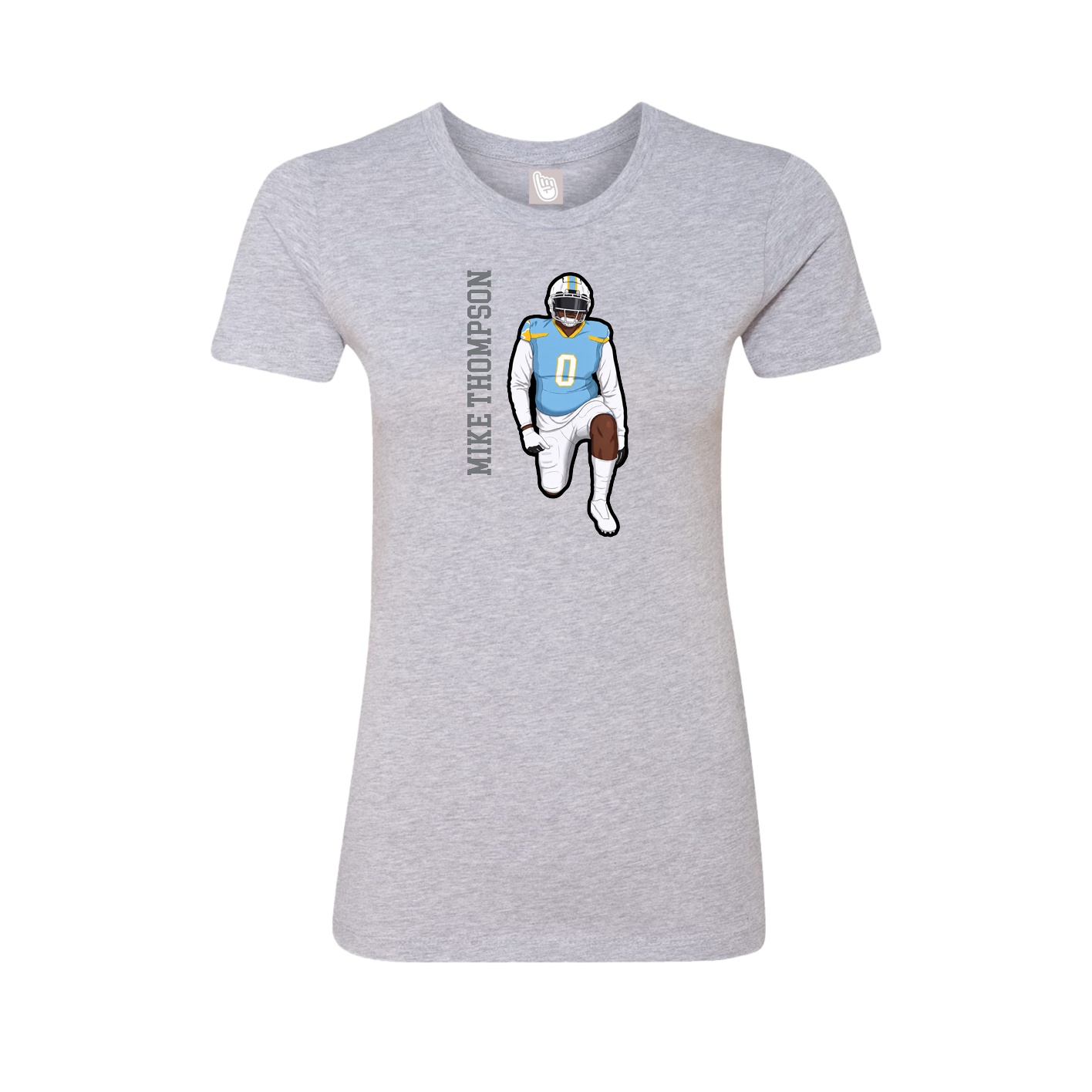 Fitted Women's Tee — Name Vertical in Grey