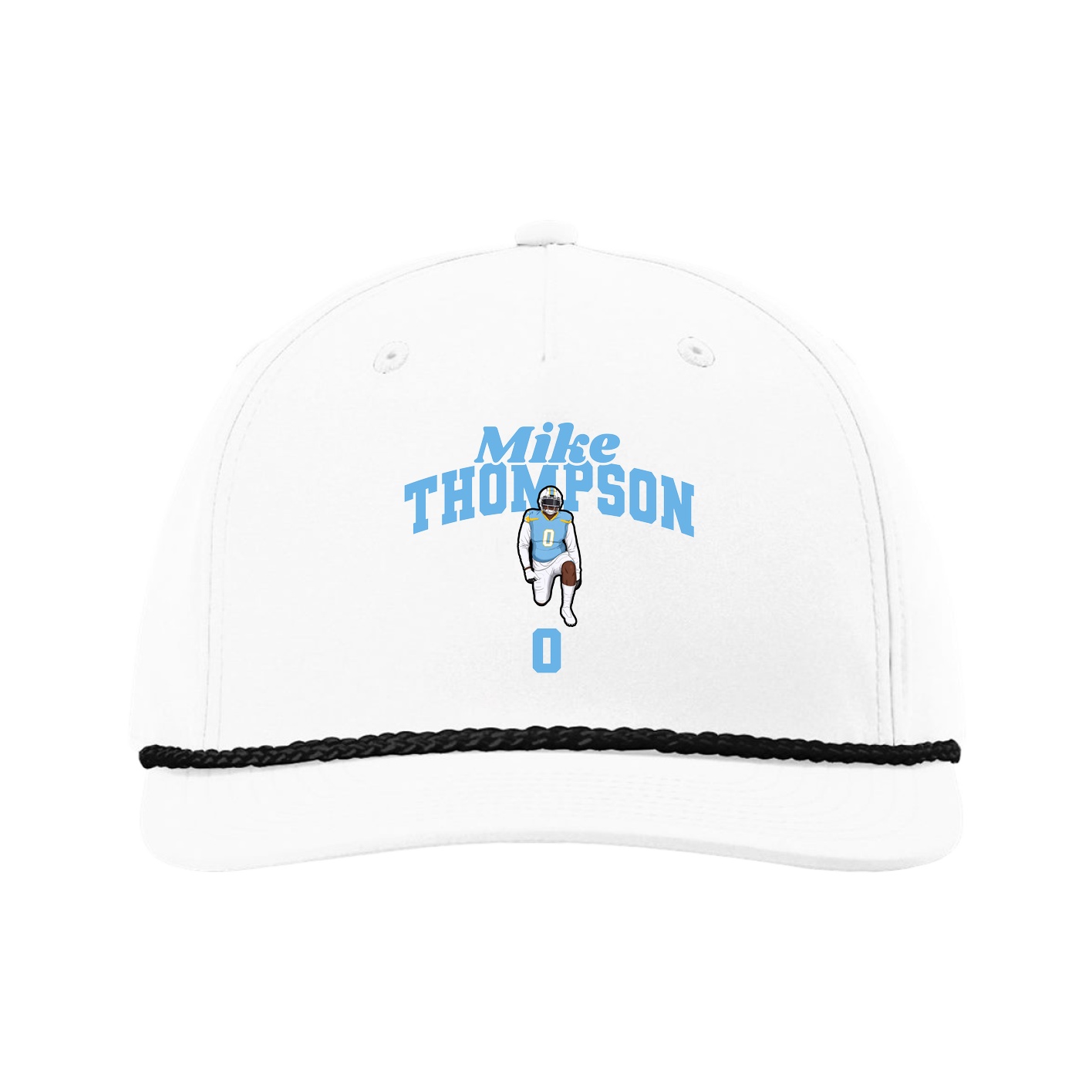 Five-Panel Classic Rope Cap — Signature Arch in White