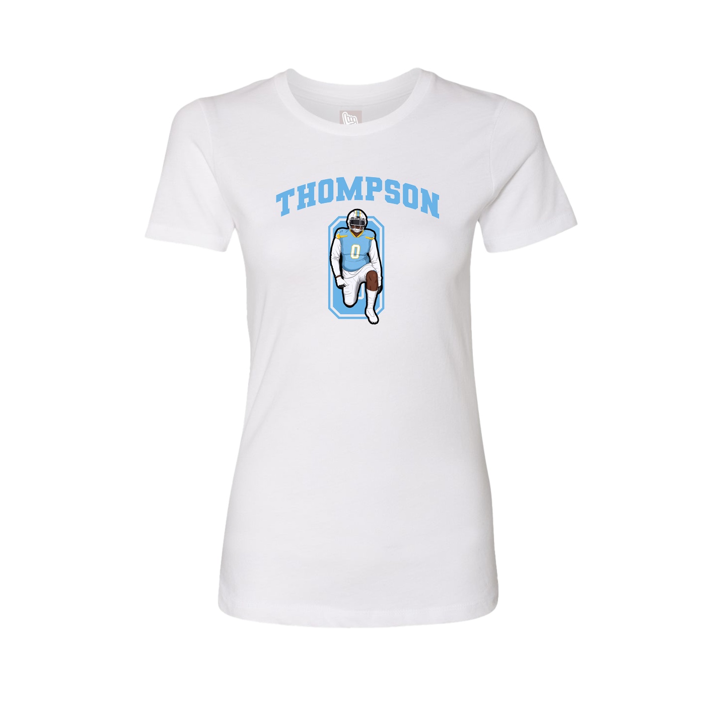 Fitted Women's Tee — Number in White