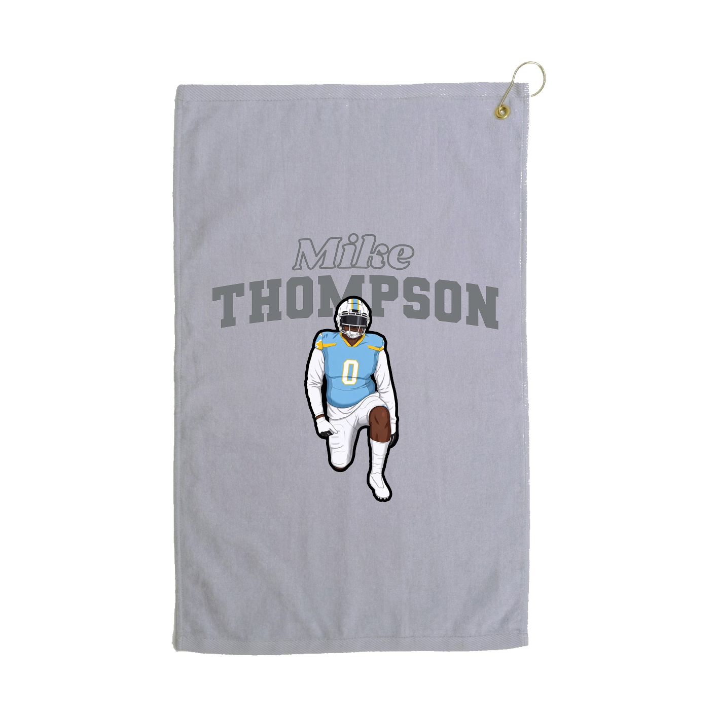 Golf Towel — Name Arch in Grey
