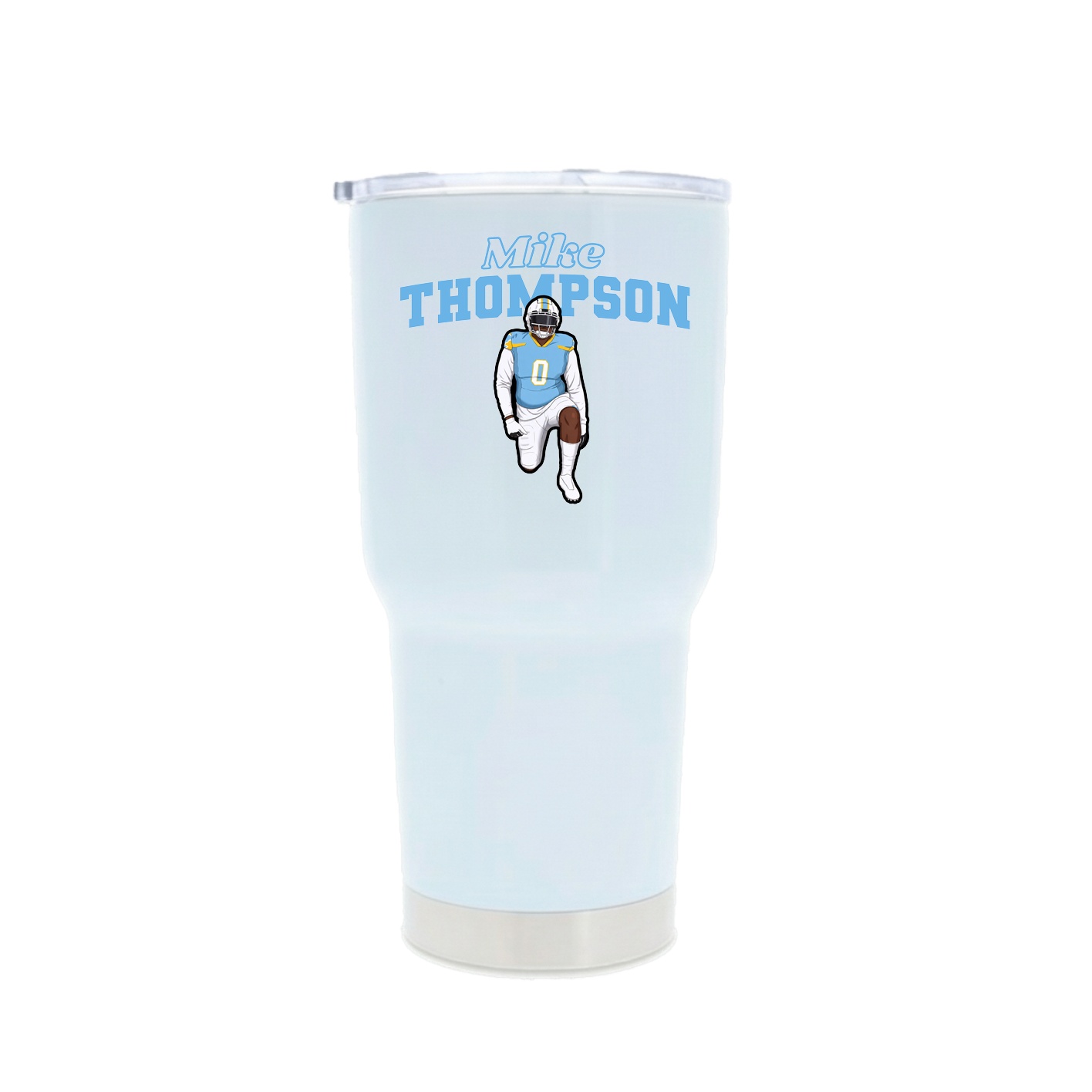30oz Stainless Steel Tumbler — Name Arch in White