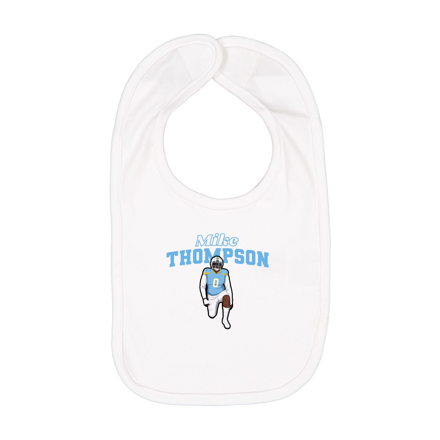 Infant Bib — Name Arch in White