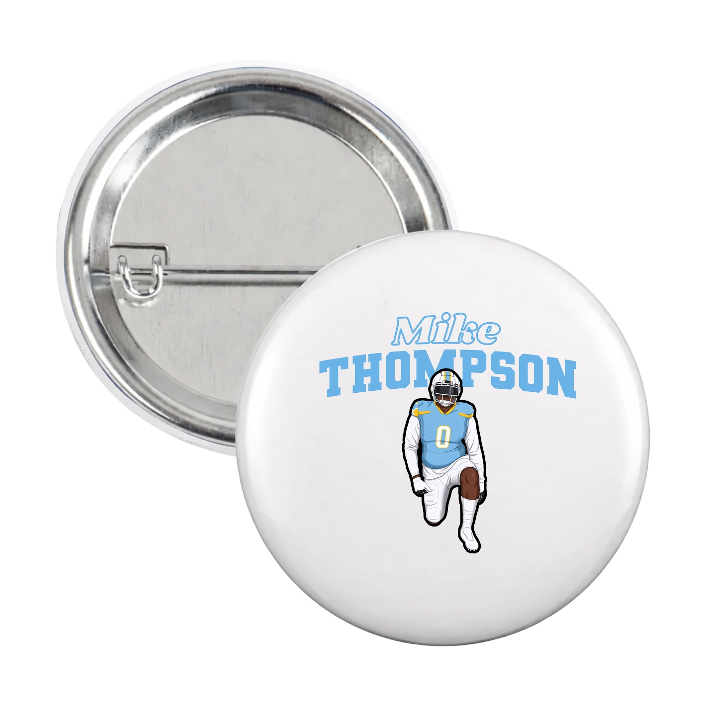 Game Day Button — Name Arch in White