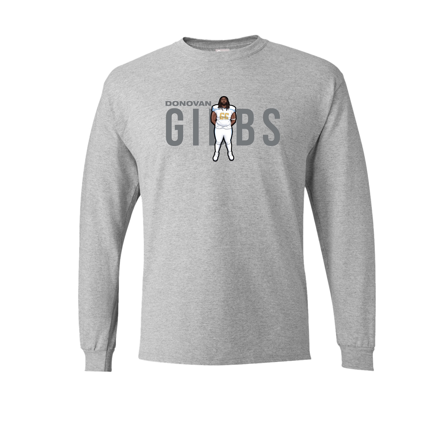 Long Sleeve Tee — Player Name in Grey