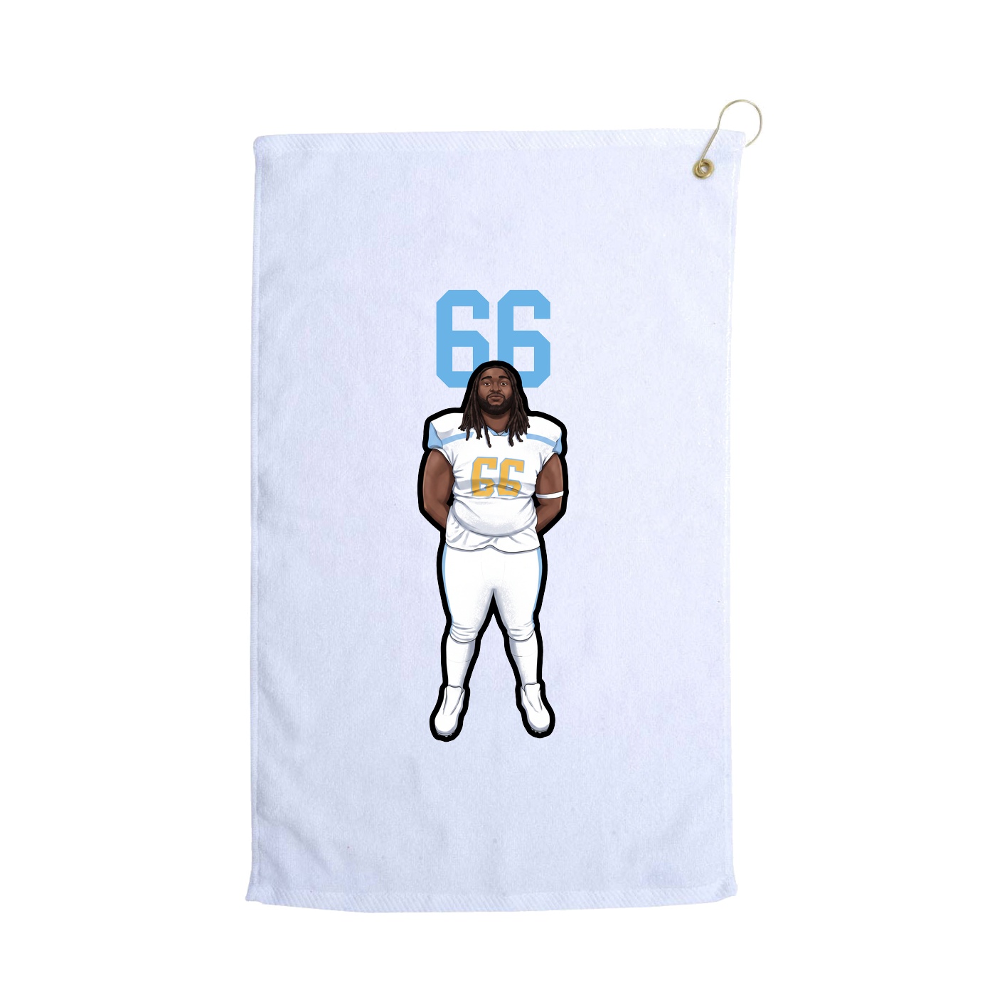 Golf Towel — Number Top in White