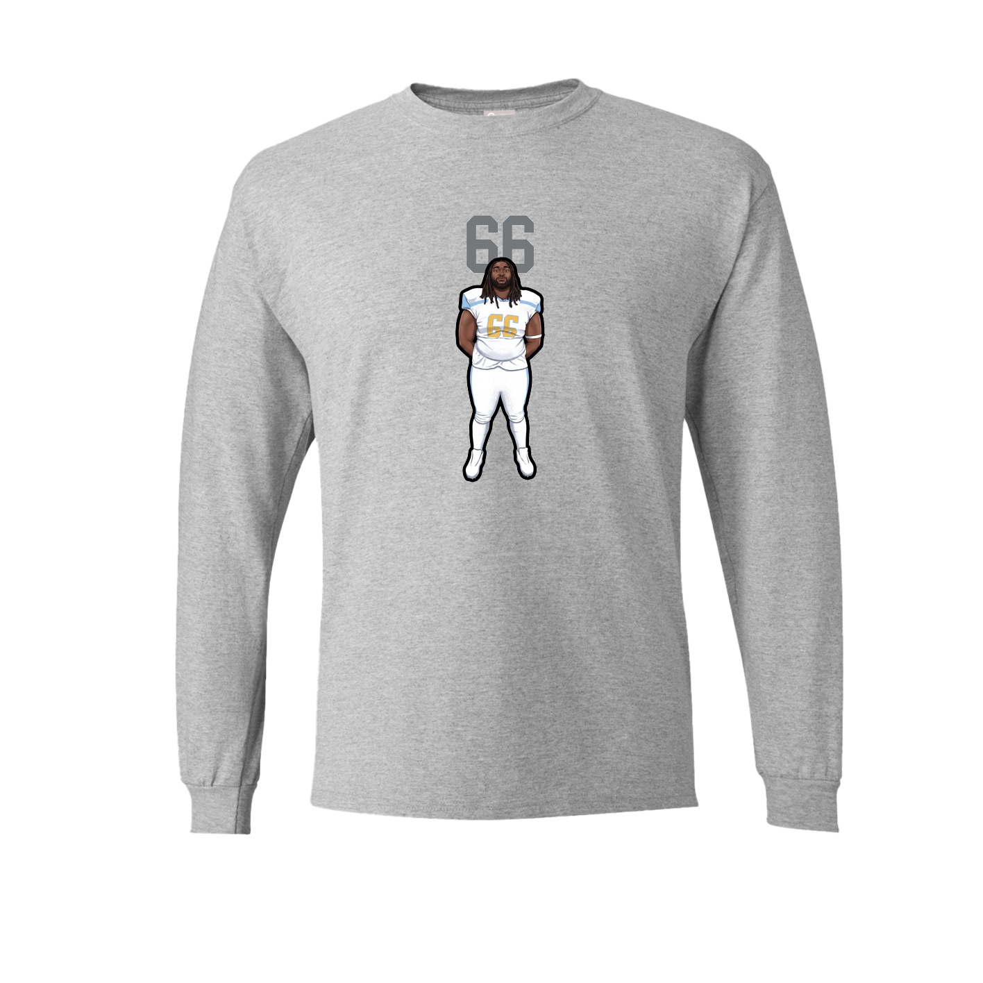 Long Sleeve Tee — Number Top in Grey