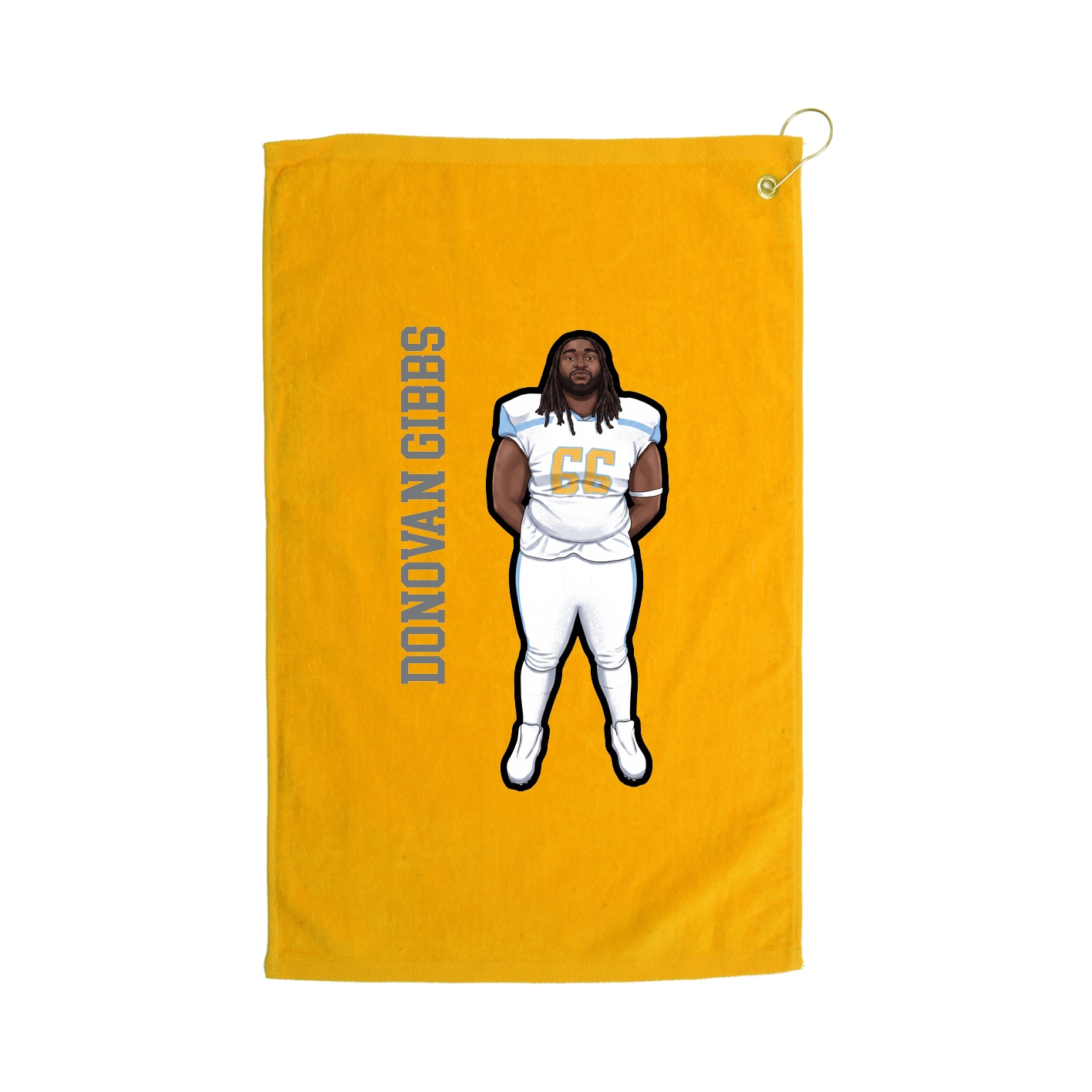 Golf Towel — Name Vertical in Gold
