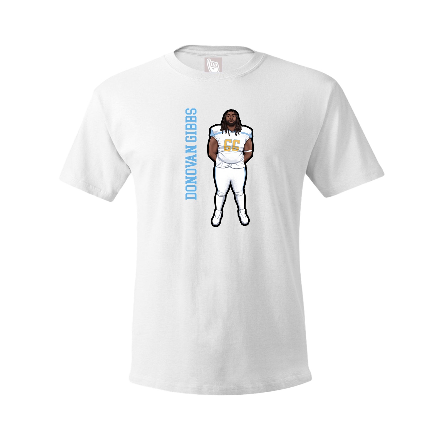 Youth Tee — Name Vertical in White