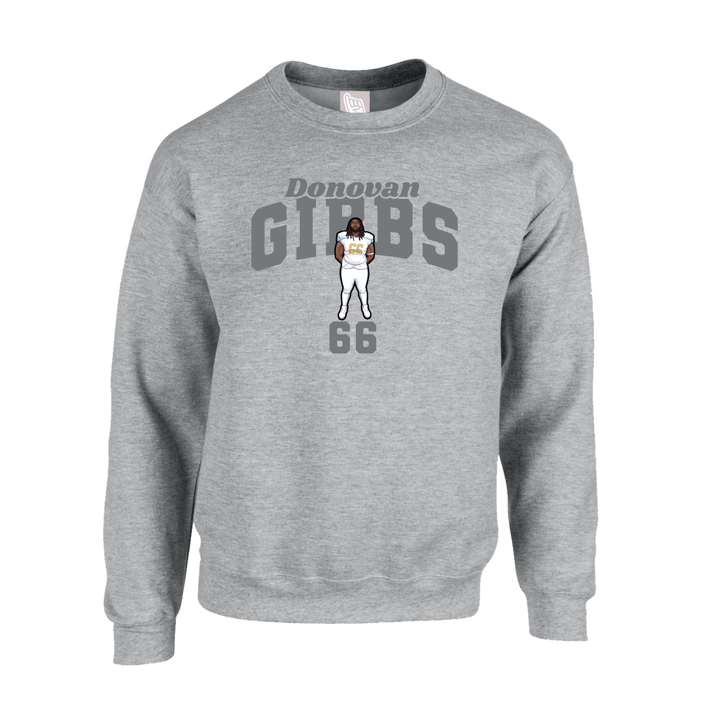Fleece Crew — Signature Arch in Grey