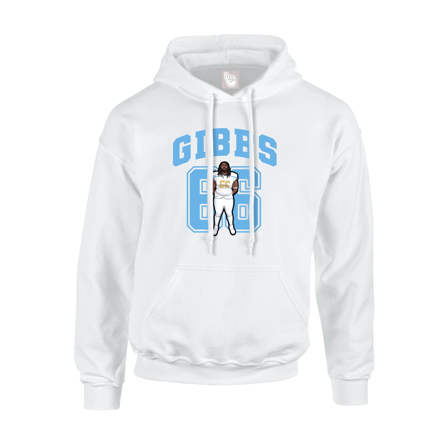 Hoodie — Number in White